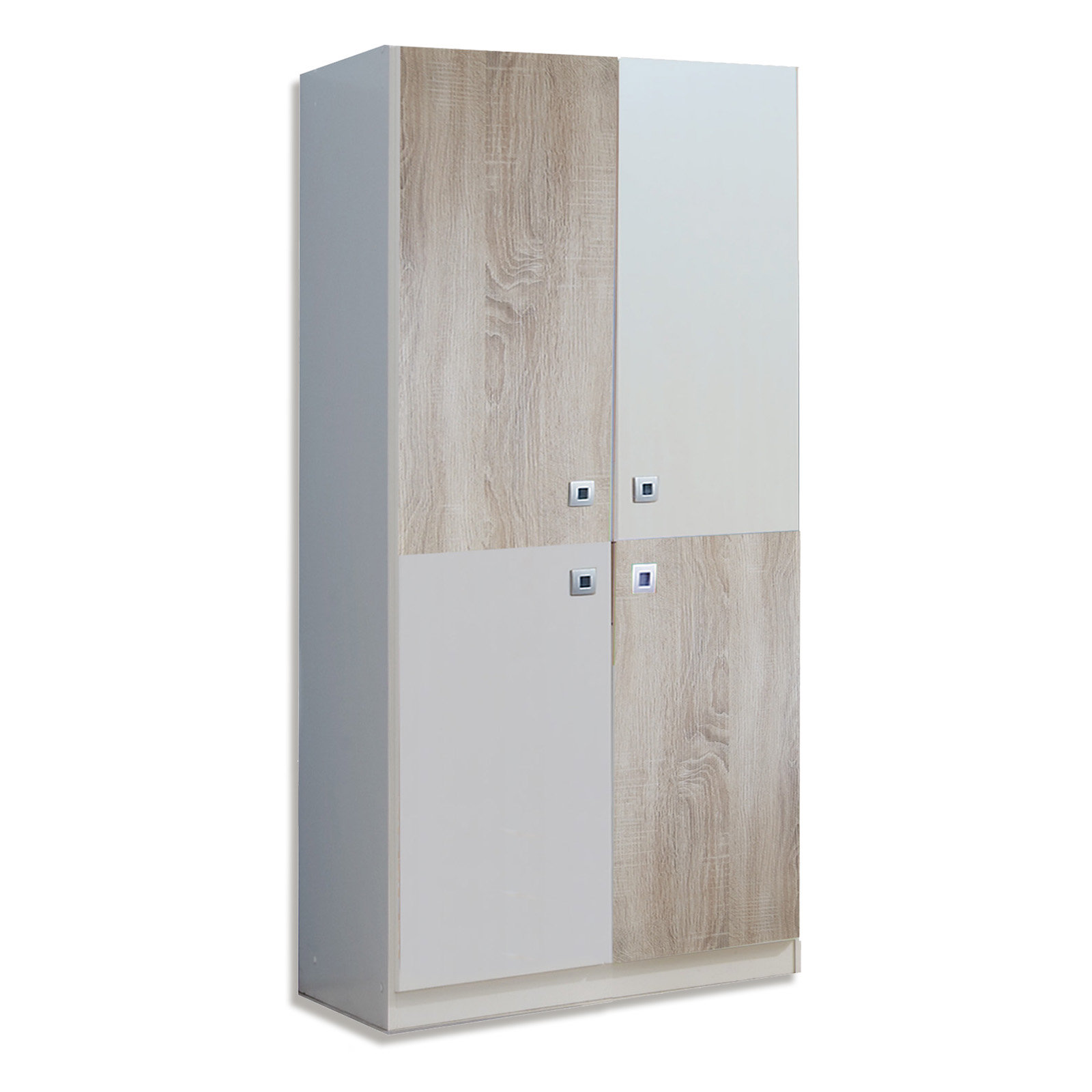 Kleiderschrank - Alpinweiß - Sonoma Eiche - 90x198 cm