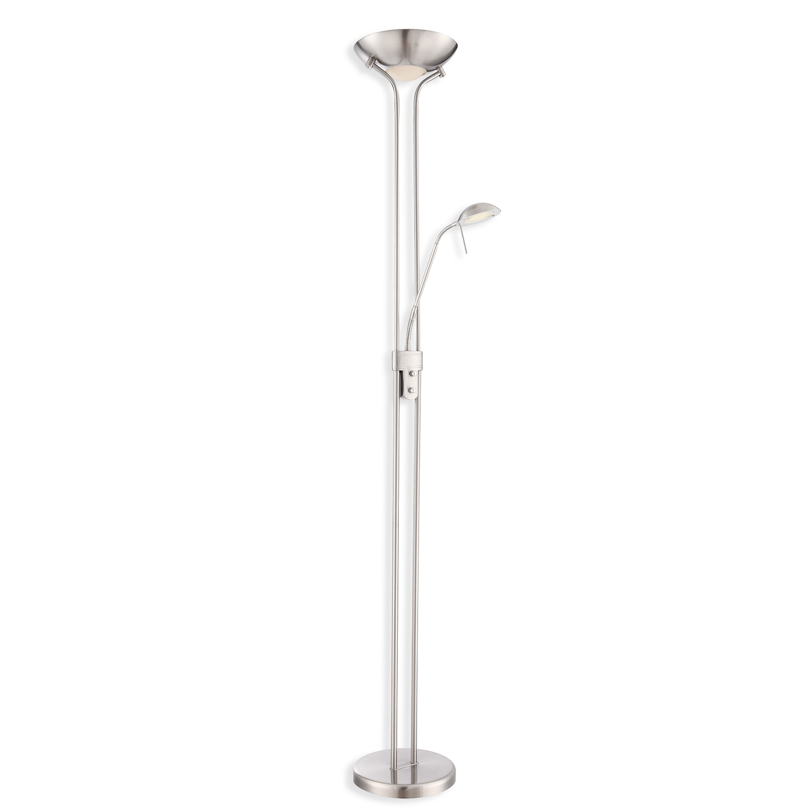 LED-Stehlampe - nickel - dimmbar
