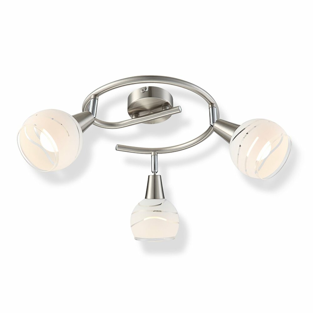 LED-Deckenleuchte - Nickel matt - Glas satiniert | LED-Deckenleuchten