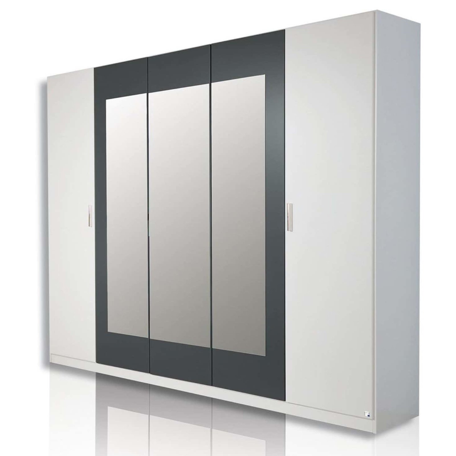 Drehtürenschrank BUSCA von ROLLER in Alpenweiß / grau-metallic - nur 199,99€