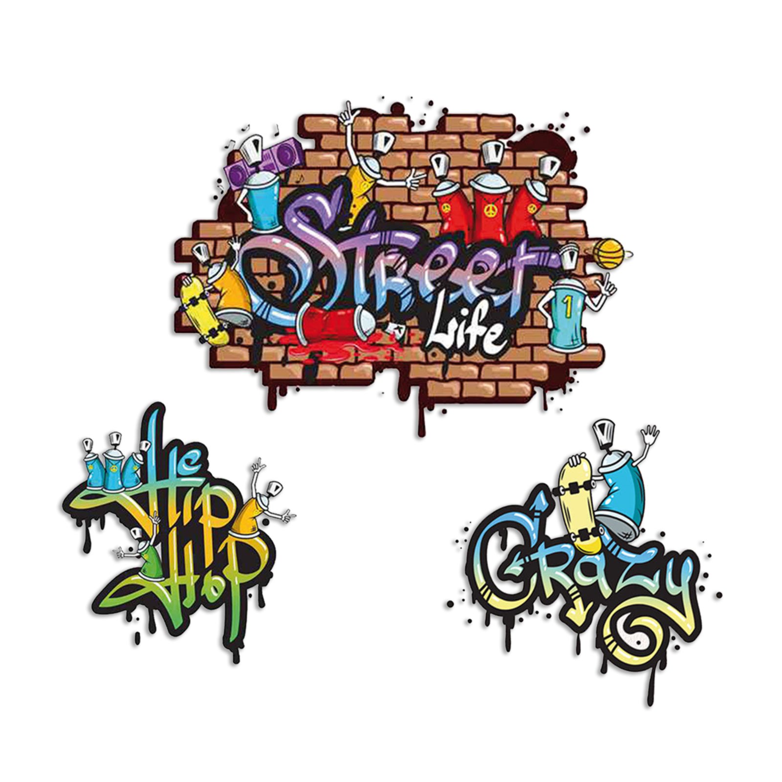 Wandtattoo Graffiti Motive Multicolor Selbstklebend Online Bei Roller Kaufen