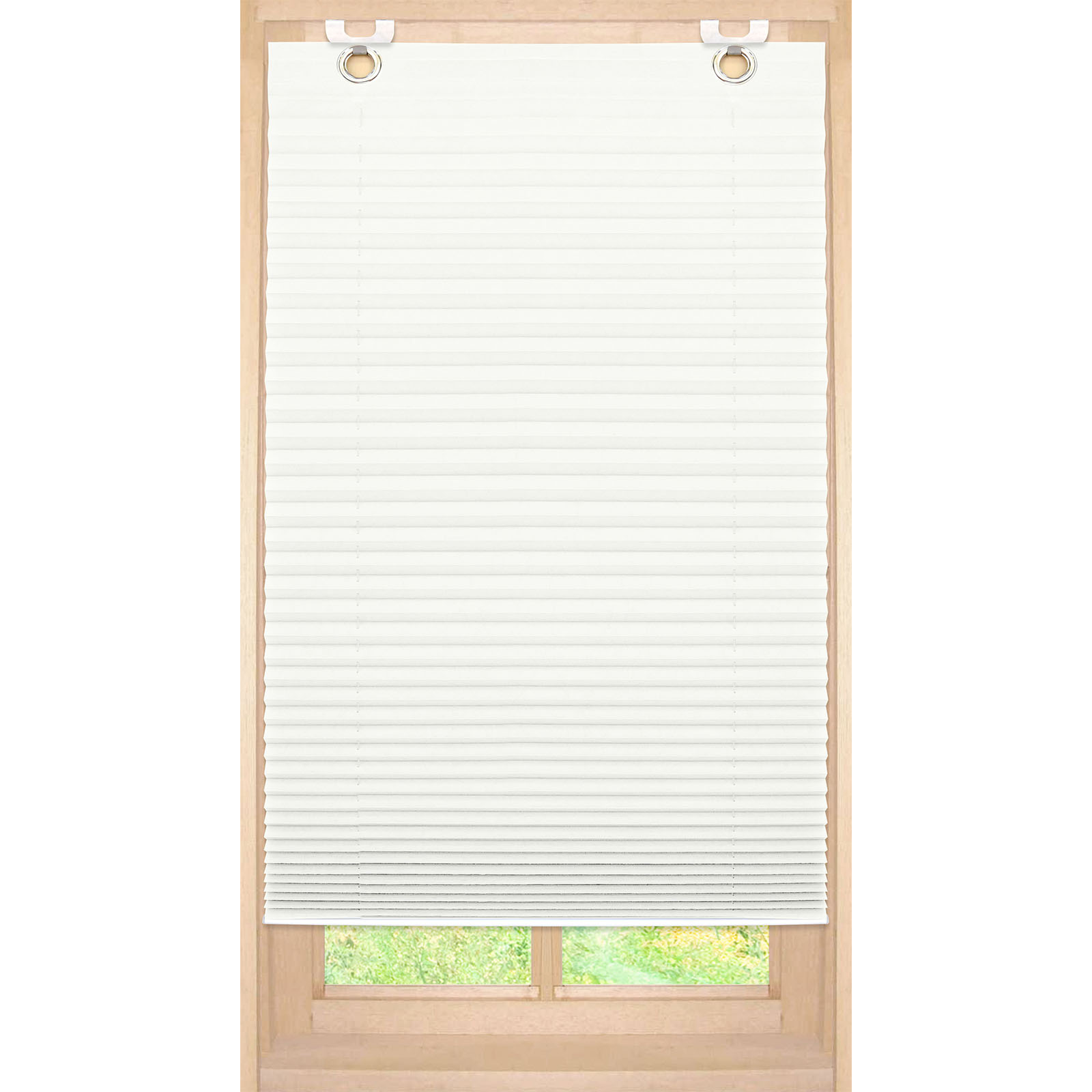 Plissee - weiß - mit Haken - 90x220 cm