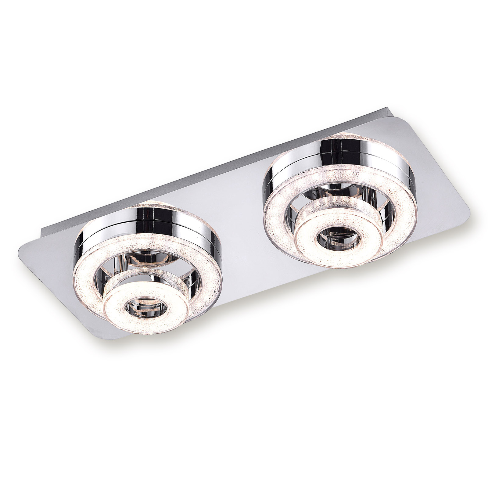 LED-Deckenleuchte - chrom - Kristalloptik - 40 cm