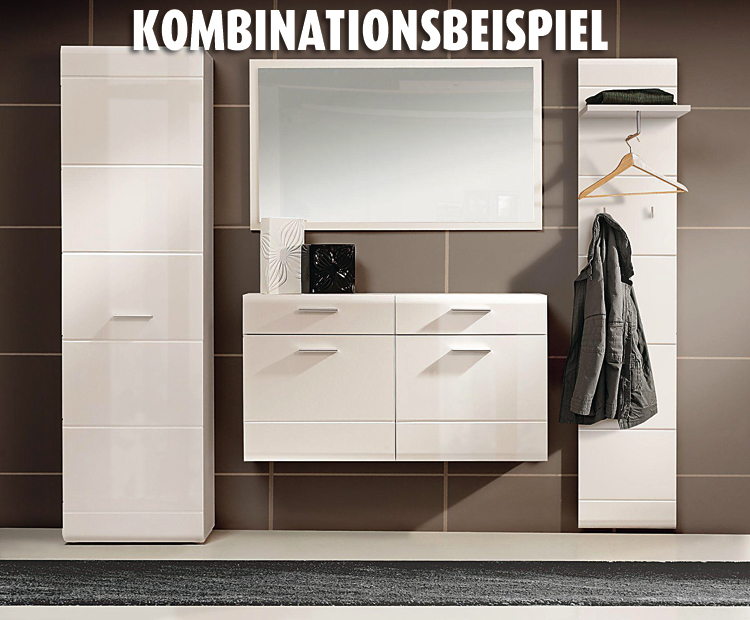 Kleiderschrank - weiß Hochglanz - 55,1 cm breit