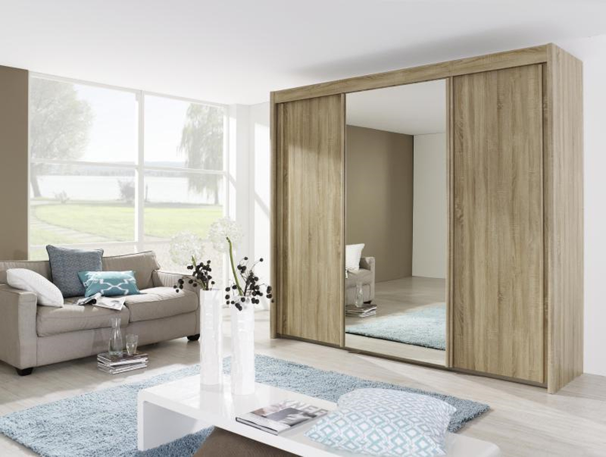Schwebetürenschrank - Eiche Sonoma - 250 cm