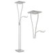 LED-Deckenfluter - mit Leselampe - silber - eckig