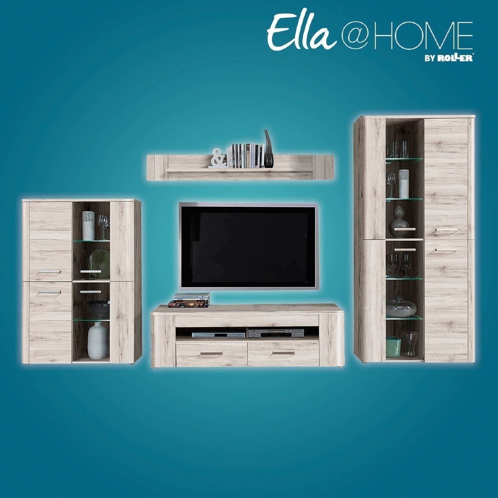 Ella@HOME Wohnwand - Sandeiche - mit Beleuchtung
