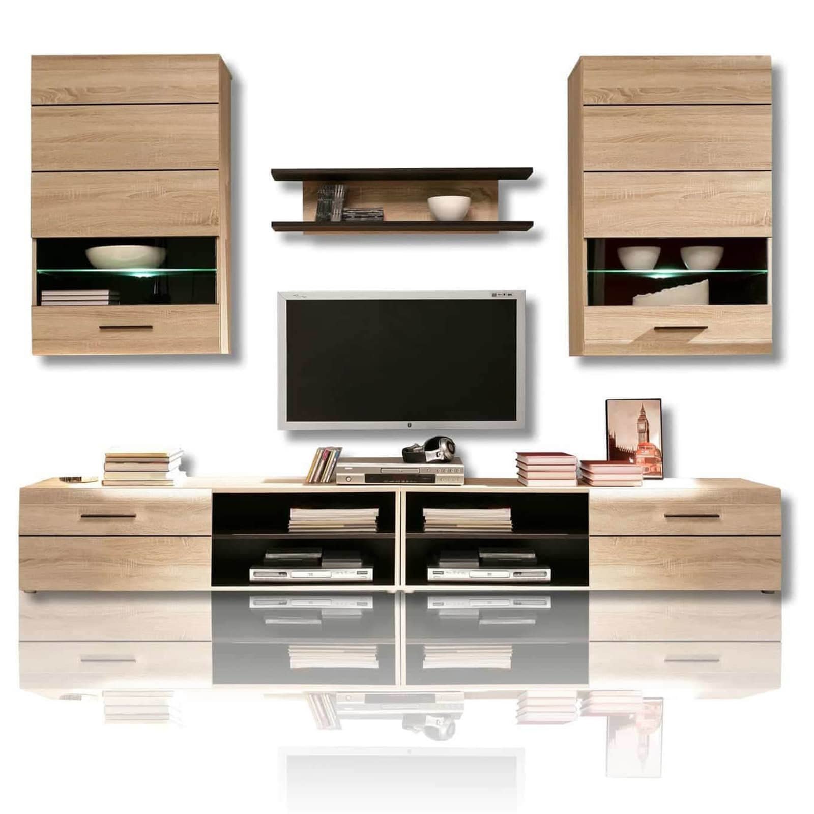 Wohnwand - 246 cm breit - Sonoma Eiche
