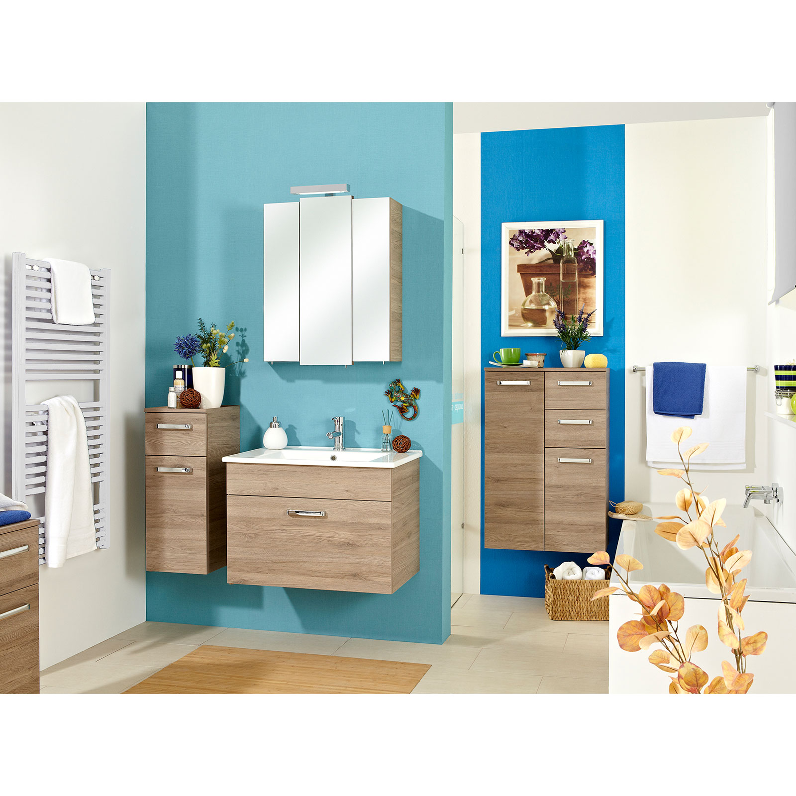 LED-Spiegelschrank - Sanremo Eiche Terra - 68 cm