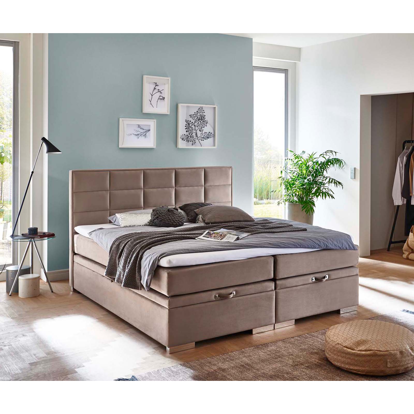 Boxspringbett - beige - H3 - 180x200 cm