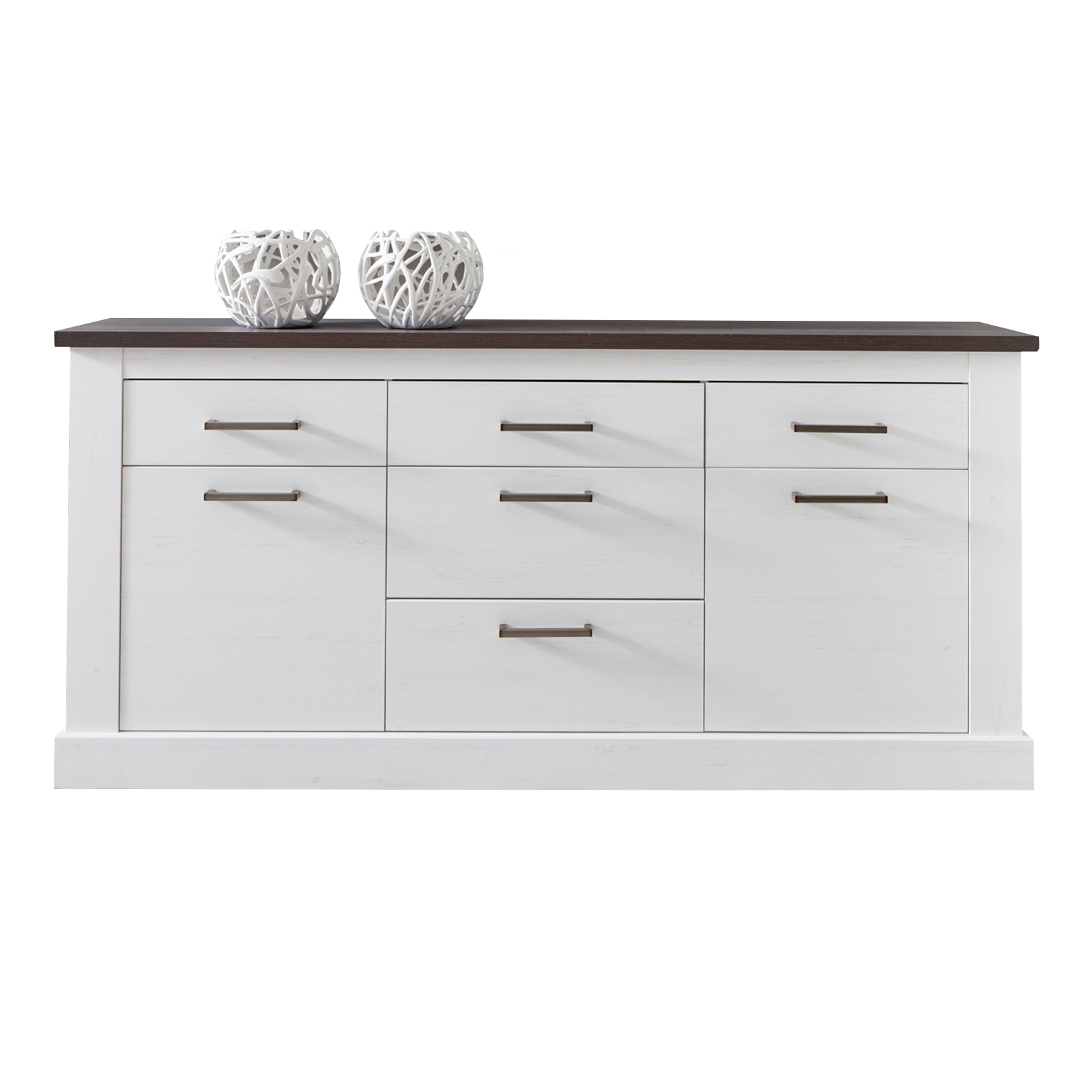 Ella@HOME Sideboard - Pinie weiß - Wenge - 186 cm breit