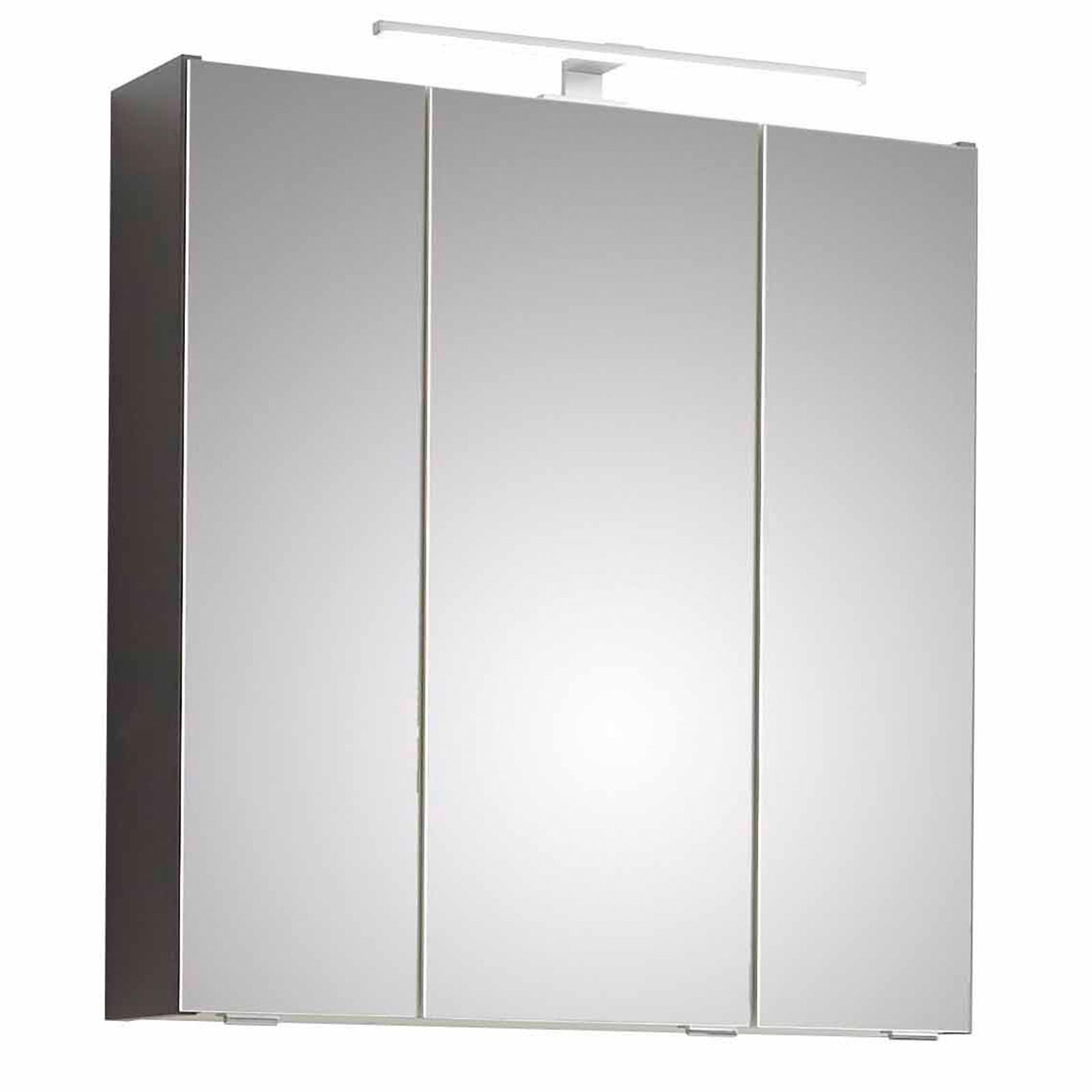 Spiegelschrank - Quarzgrau matt - mit Beleuchtung - 65 cm