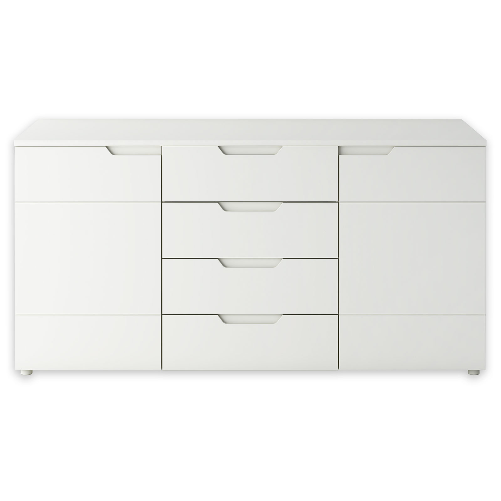 Sideboard - weiß Hochglanz - mit Übertiefe