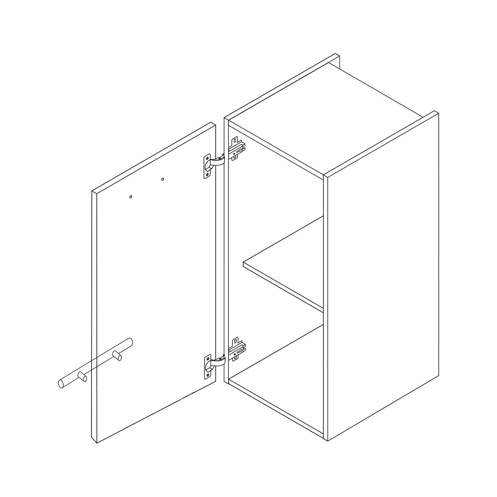Hängeschrank - weiß-weiß Hochglanz