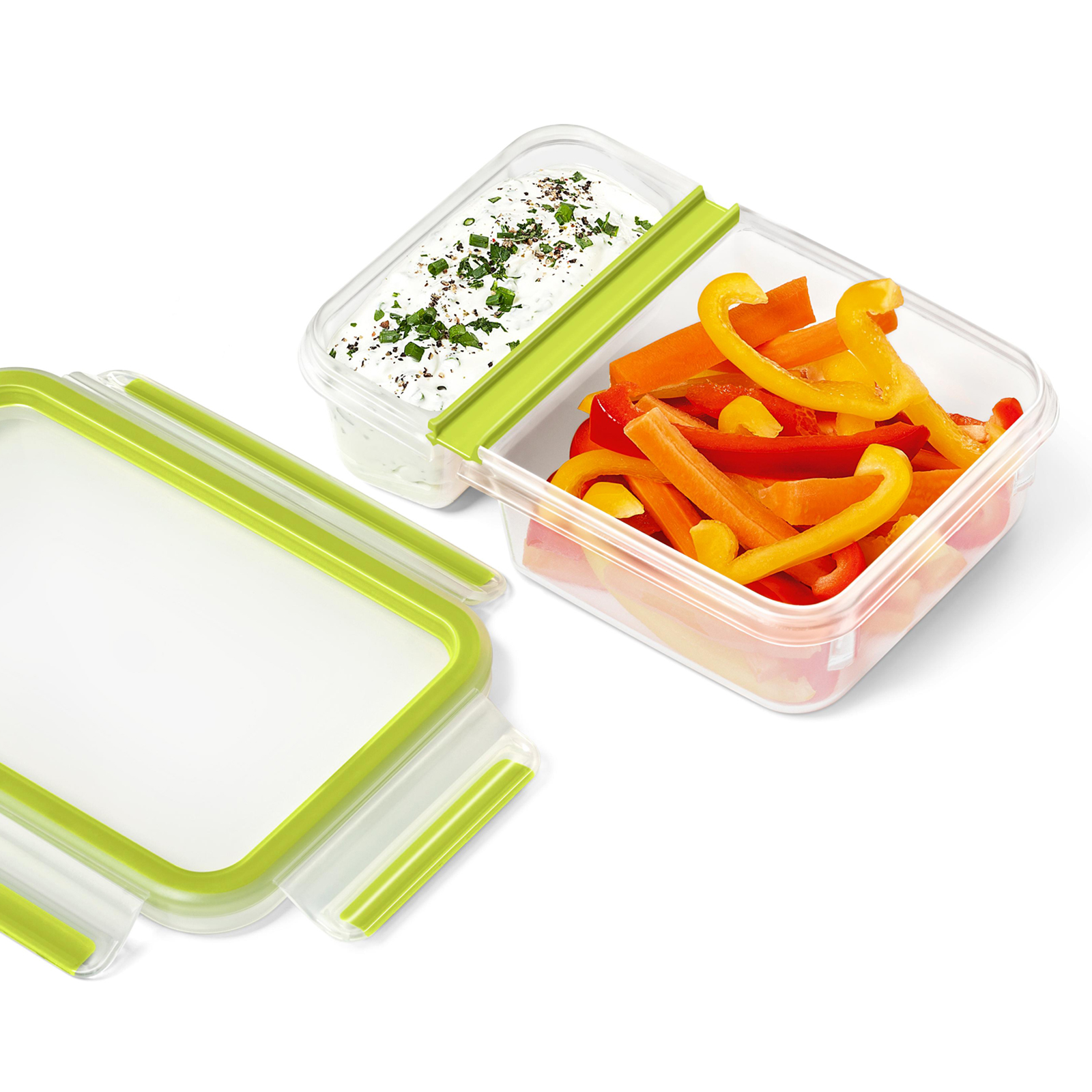 Joghurtbox - transparent-grün - Kunststoff - Knickkante