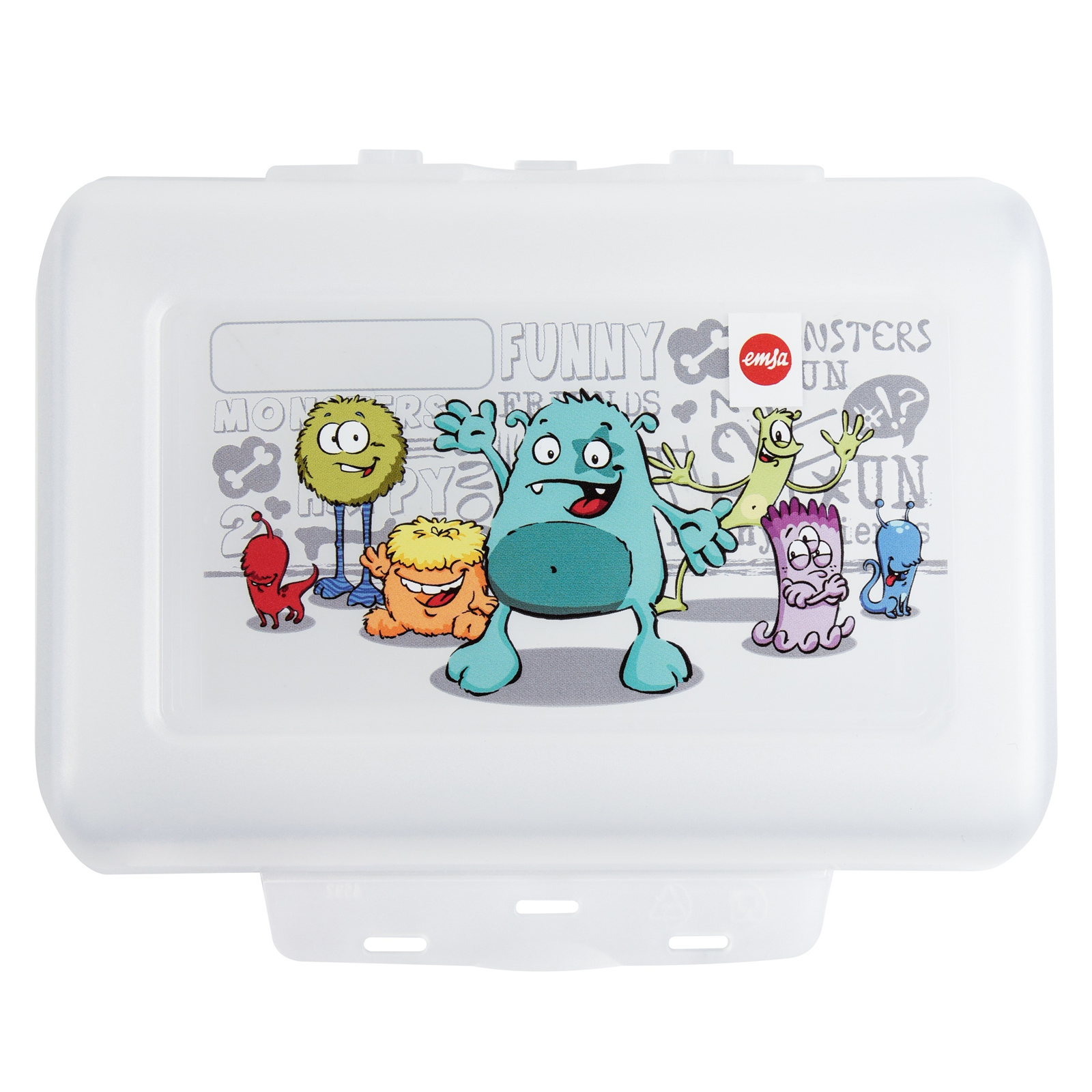 Lunchbox - Monster - transparent-türkis - mit Trennwand