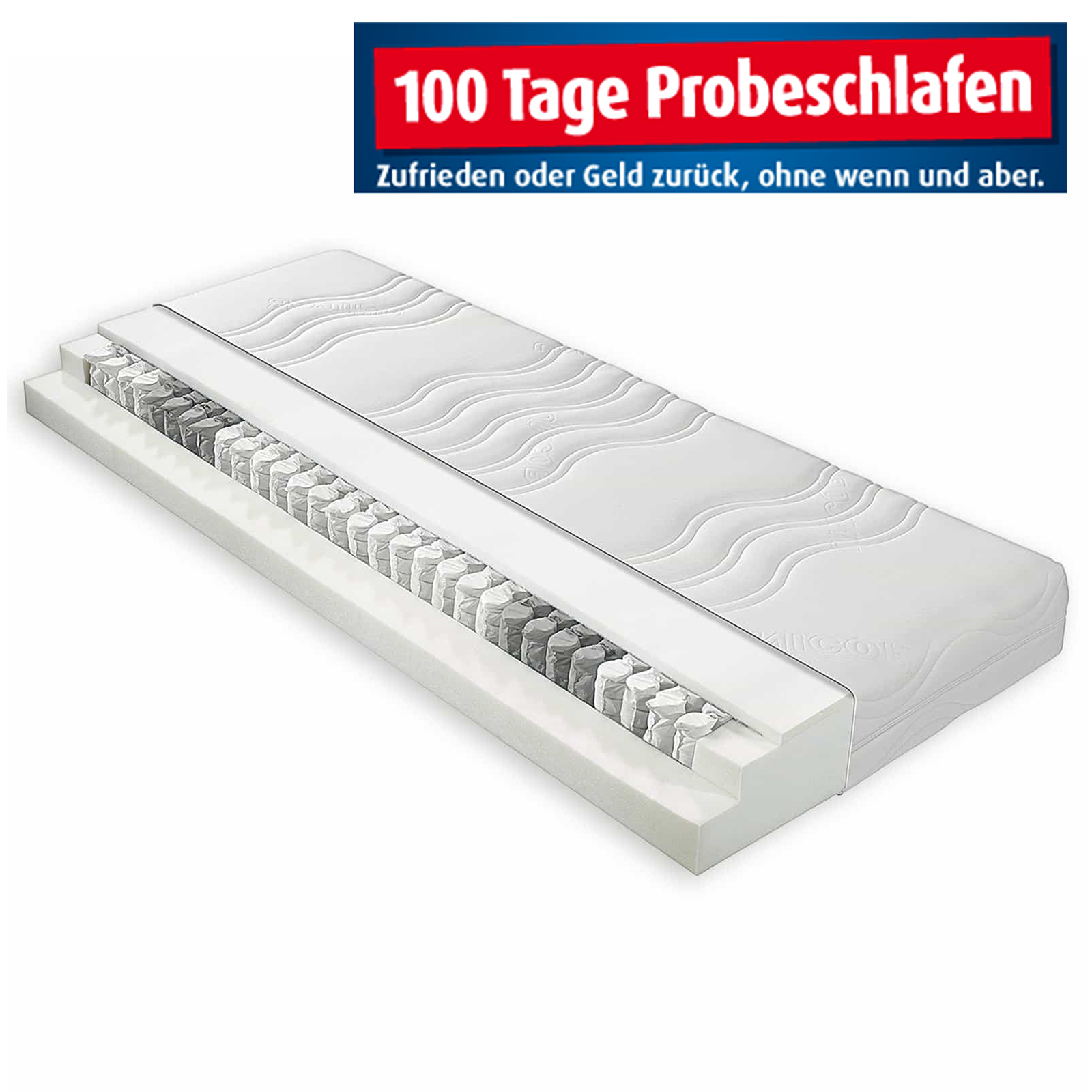 5-Zonen Taschenfederkernmatratze UNICOR - 90x200 cm - H3