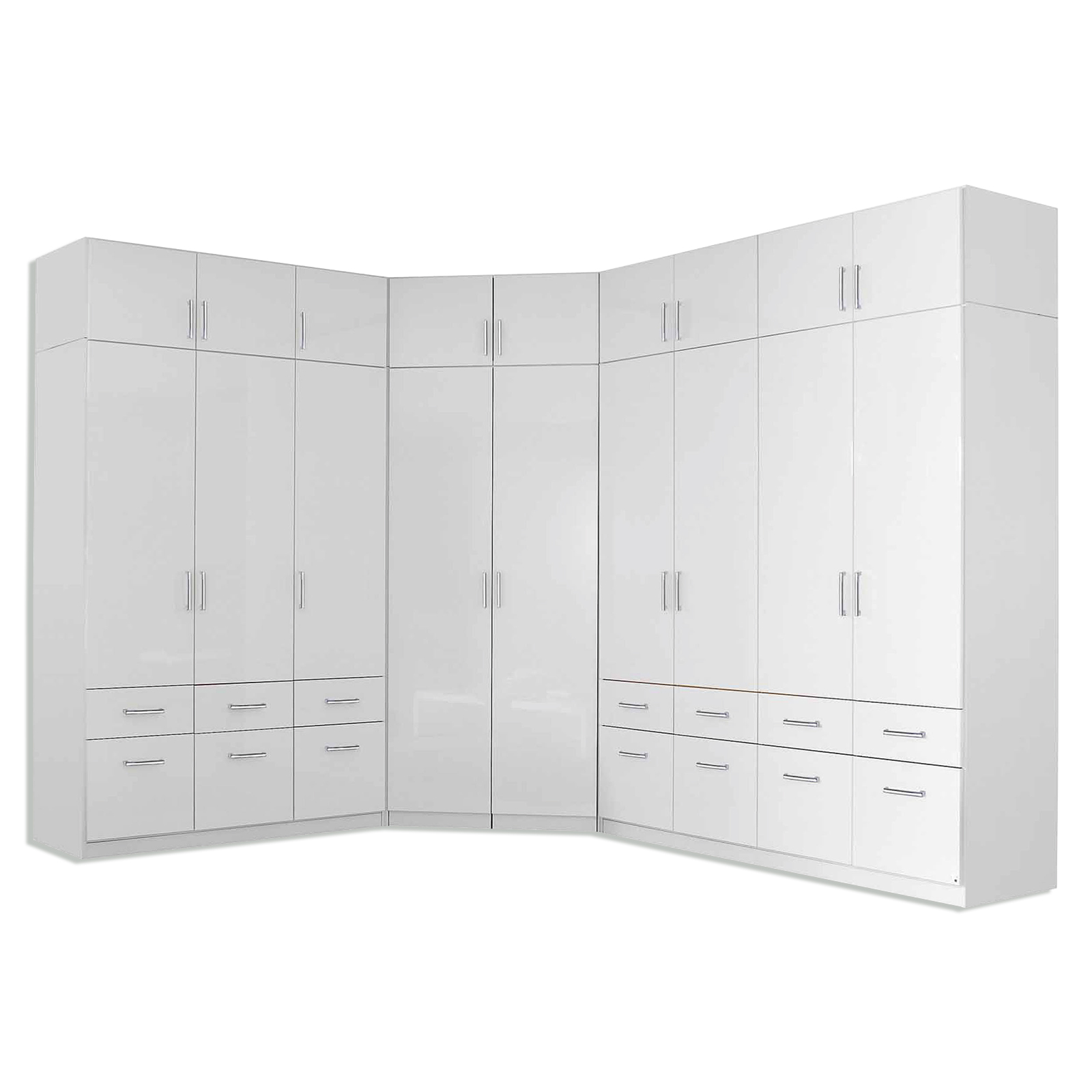 Drehtürenschrank - Alpinweiß - 3-türig