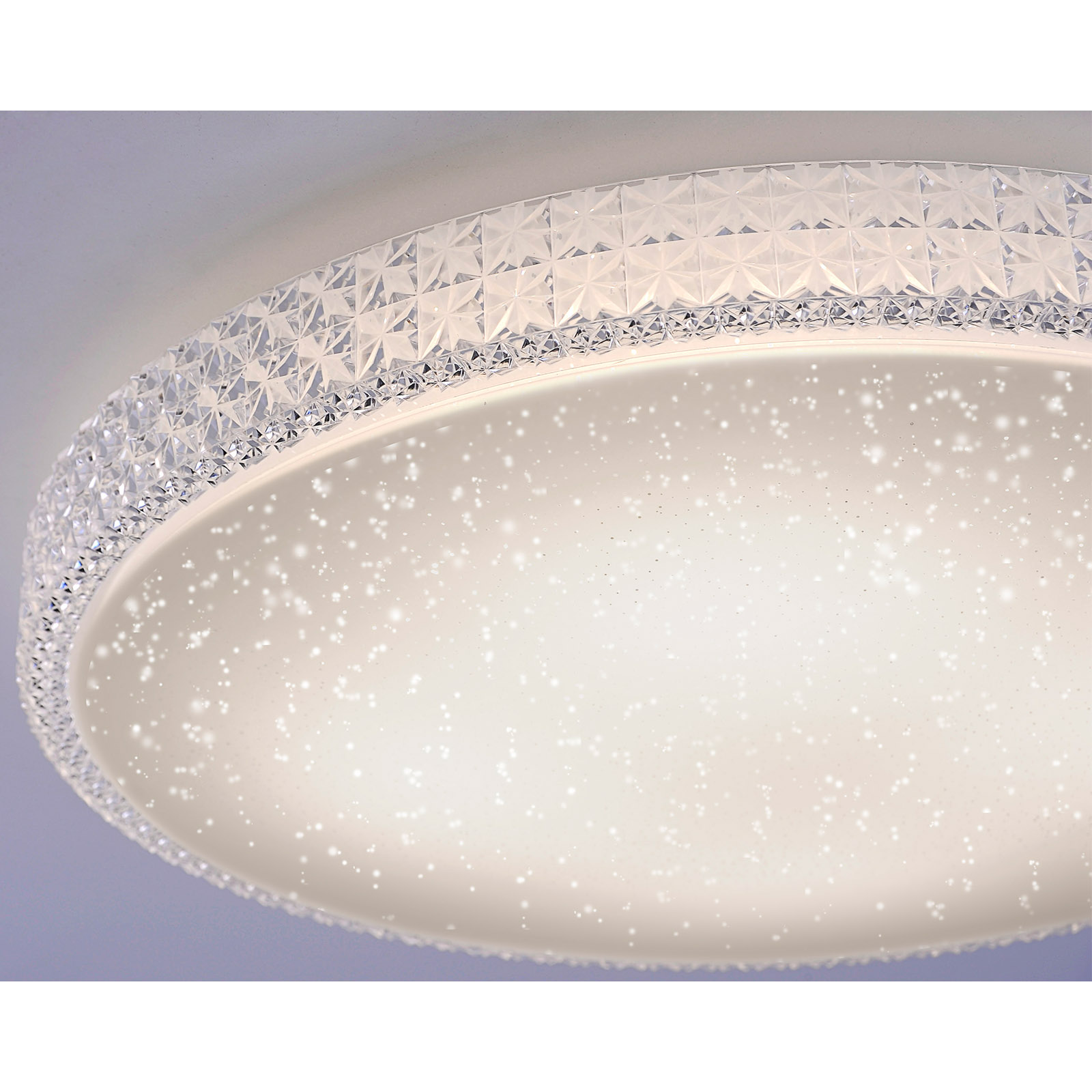 LED-Deckenleuchte - transparent-weiß - 3 Lichtfarben - Ø 60 cm
