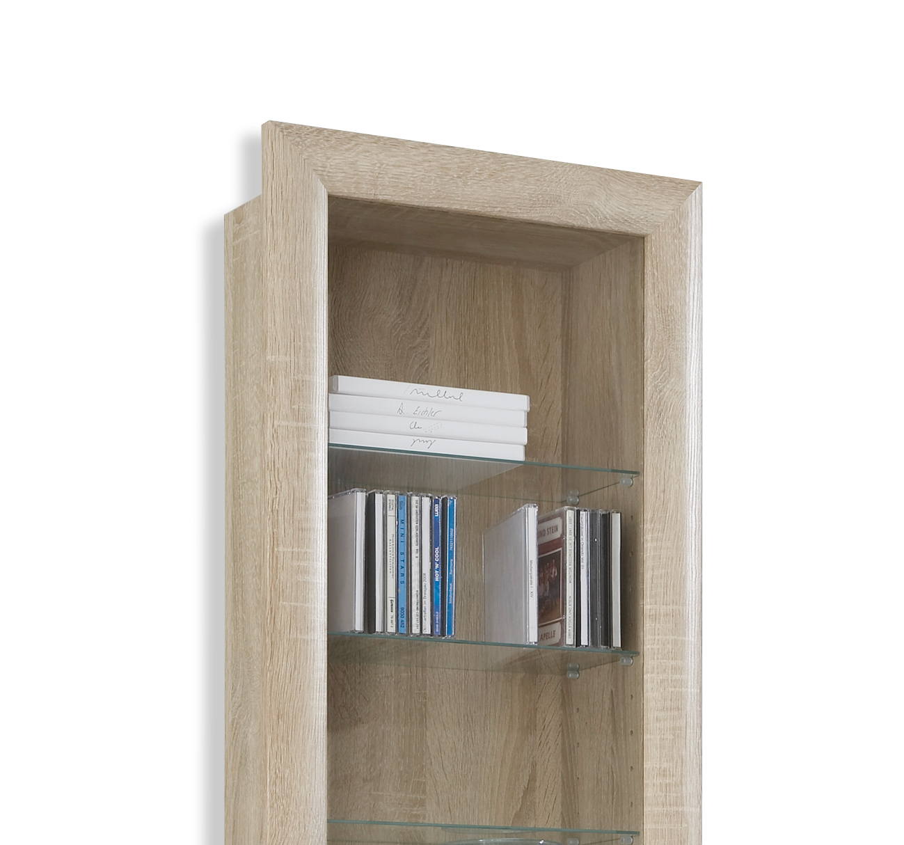 Hängevitrine - Sonoma Eiche - Glasböden