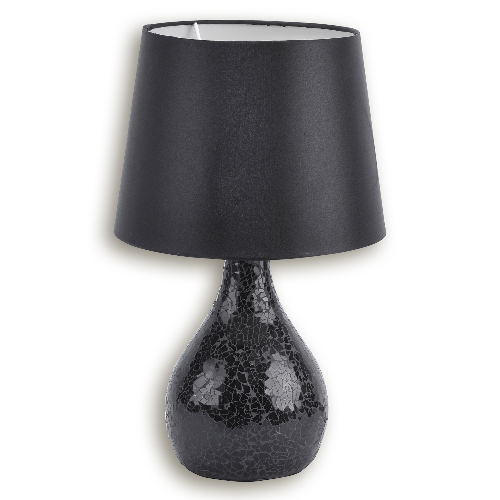 Tischlampe - schwarz - Stoffschirm