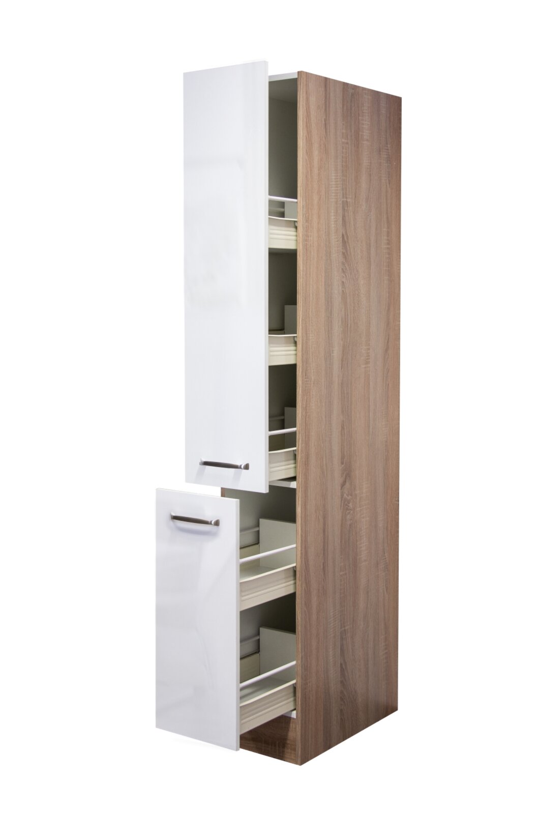 Apothekerschrank VALERO - weiß Hochglanz-Sonoma Eiche - 30 cm | Online bei  ROLLER kaufen