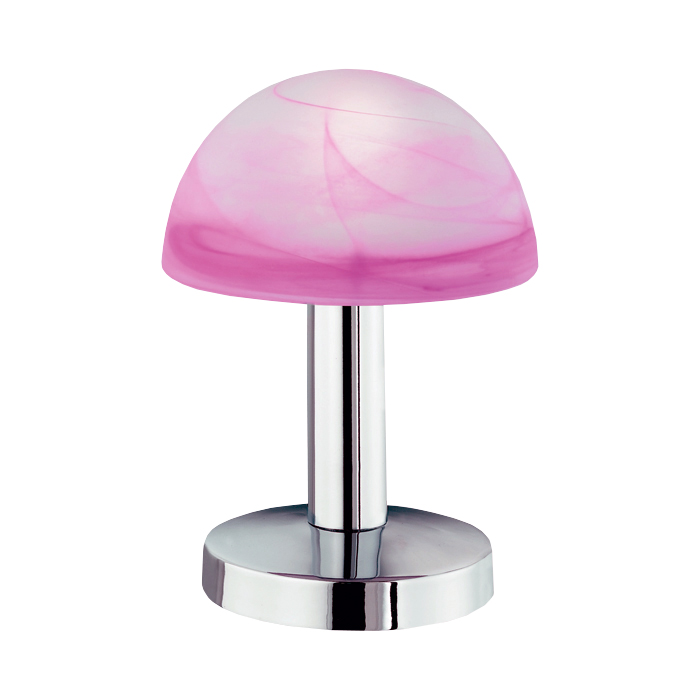 Tischlampe - Touch-Dimmer - Chrom-rosa - Glas