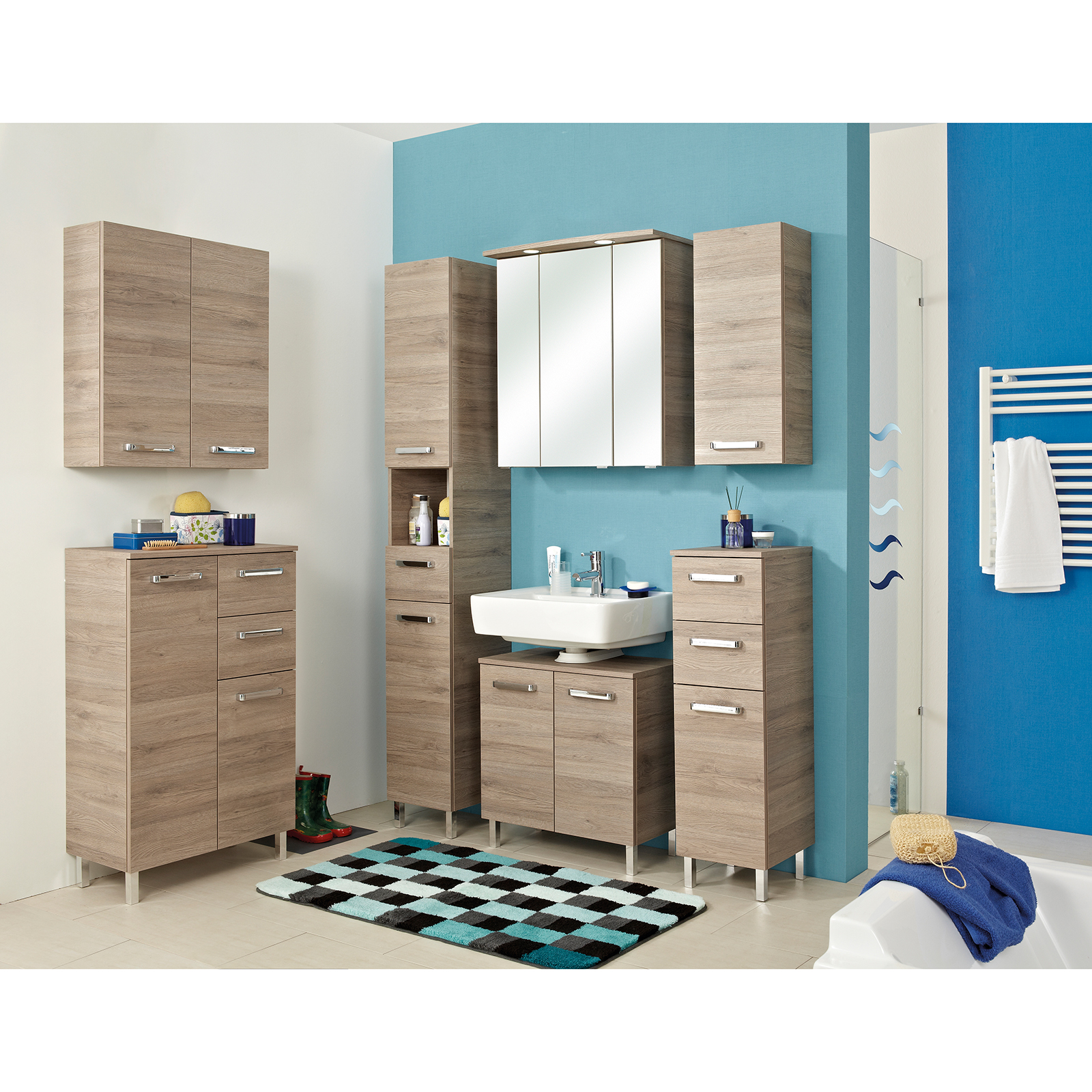 Spiegelschrank - San Remo Eiche - 72 cm breit