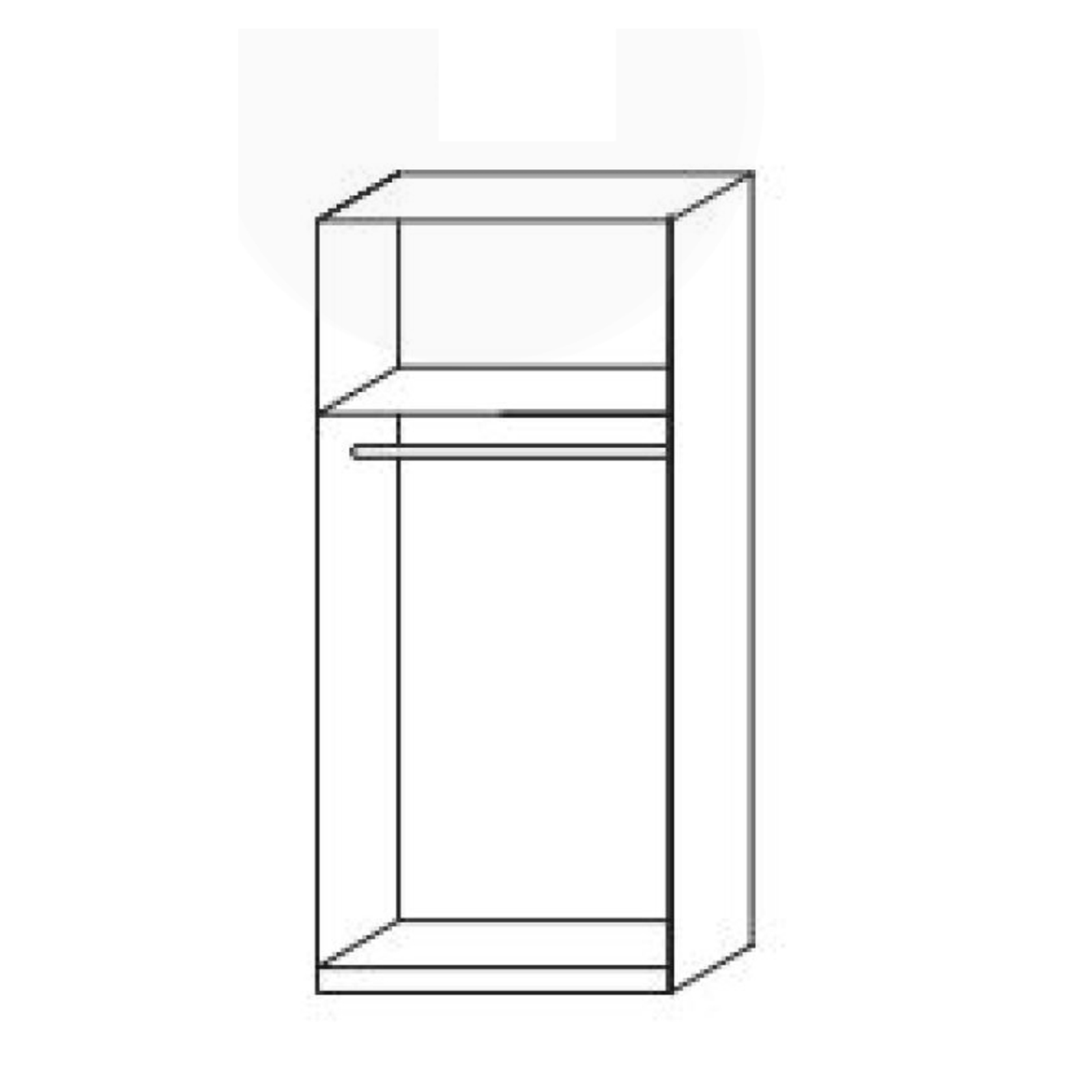 Drehtürenschrank - weiß - 80 cm breit