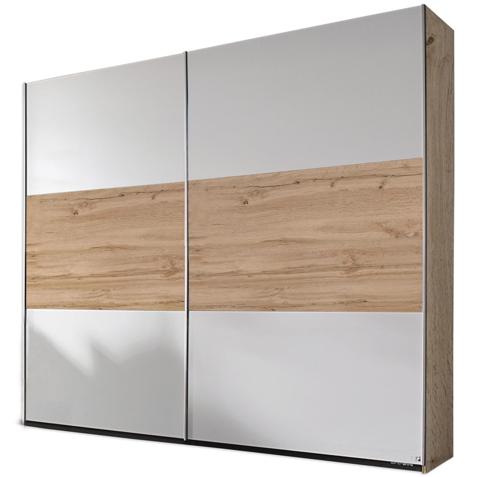 2-teiliges Schlafzimmer-Set alpinweiß-Eiche-Wotan - 180x200 cm