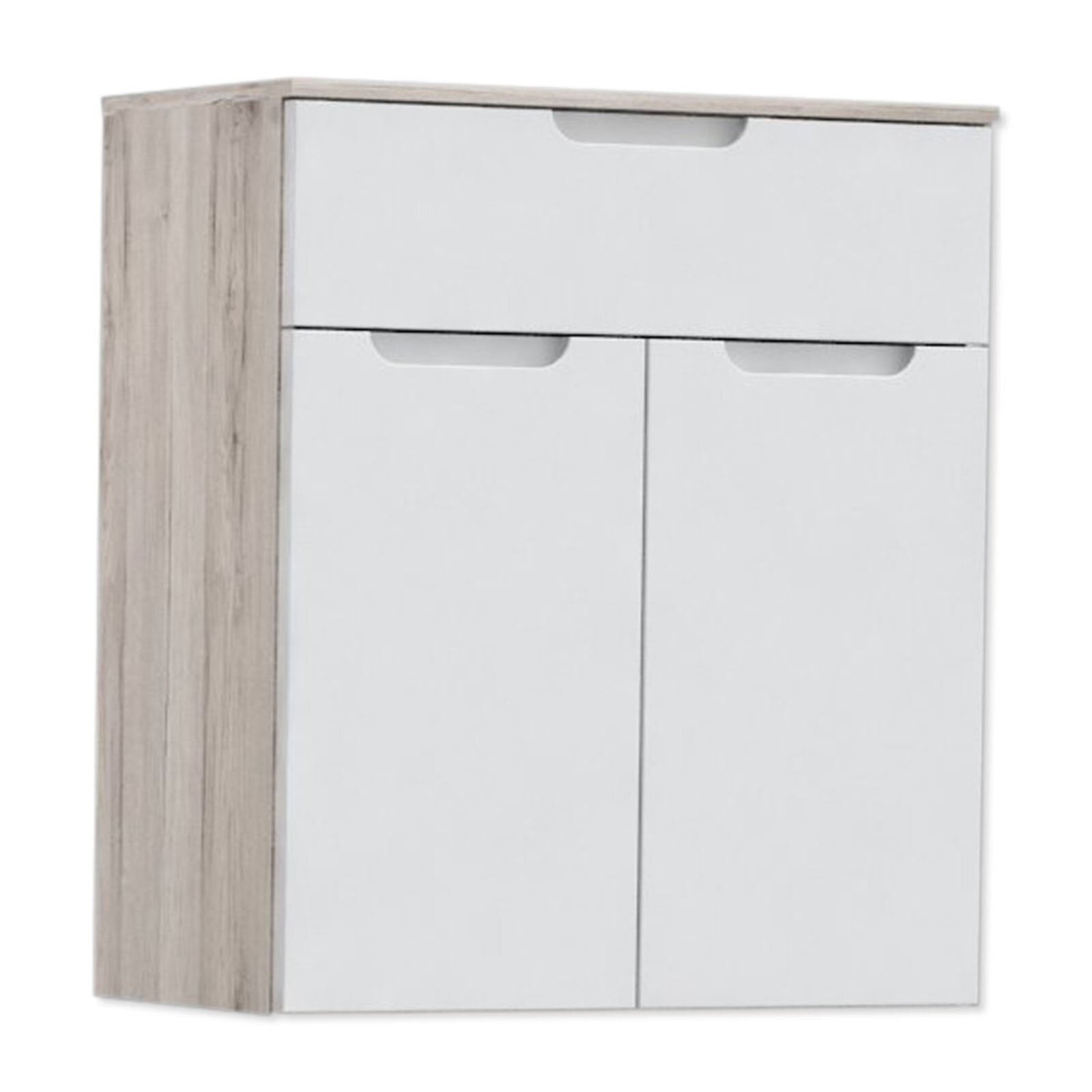 Angebot Roller Kommode weiß Hochglanz Sandeiche