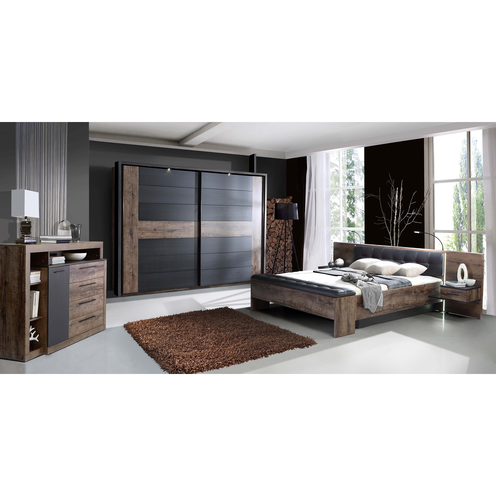 Sideboard - Schlammeiche-Schwarzeiche - 162 cm
