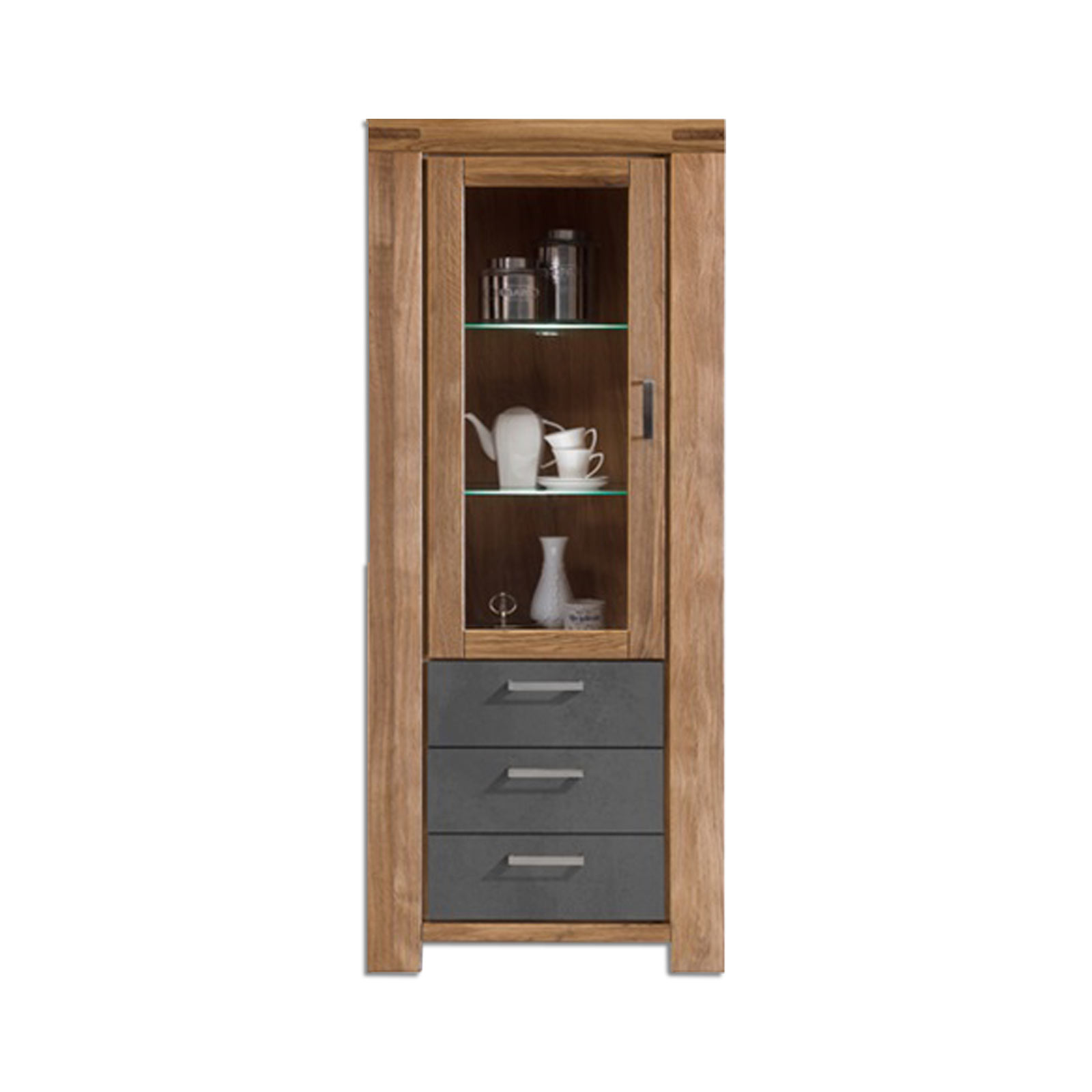Vitrine - Wildeiche teilmassiv - 66 cm