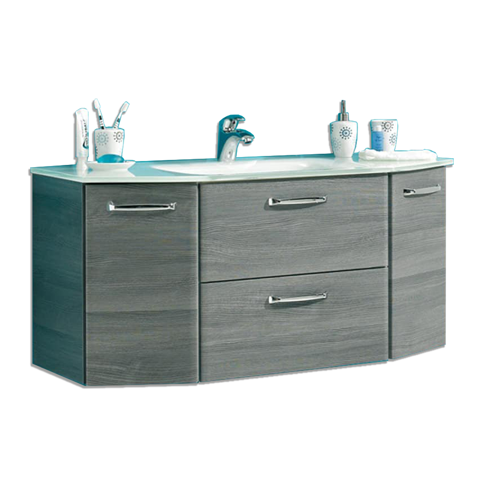 Waschbeckenunterschrank - Graphit - 111 cm breit