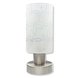 LED-Tischlampe Floraldekor - Nickel - Glas weiß