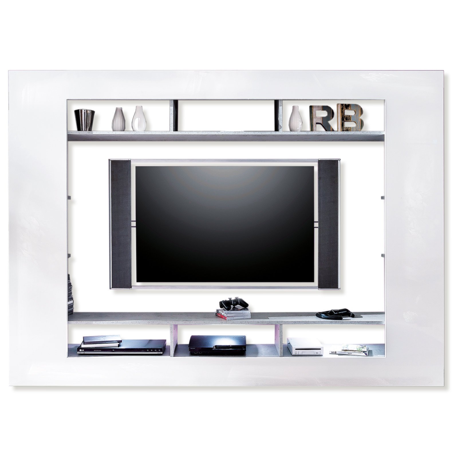 TV-Wand SPEED - weiß Hochglanz - 216x160 cm | ROLLER Möbelhaus TV-Wand SPEED - weiß Hochglanz - 216x160 cm | ROLLER Möbelhaus