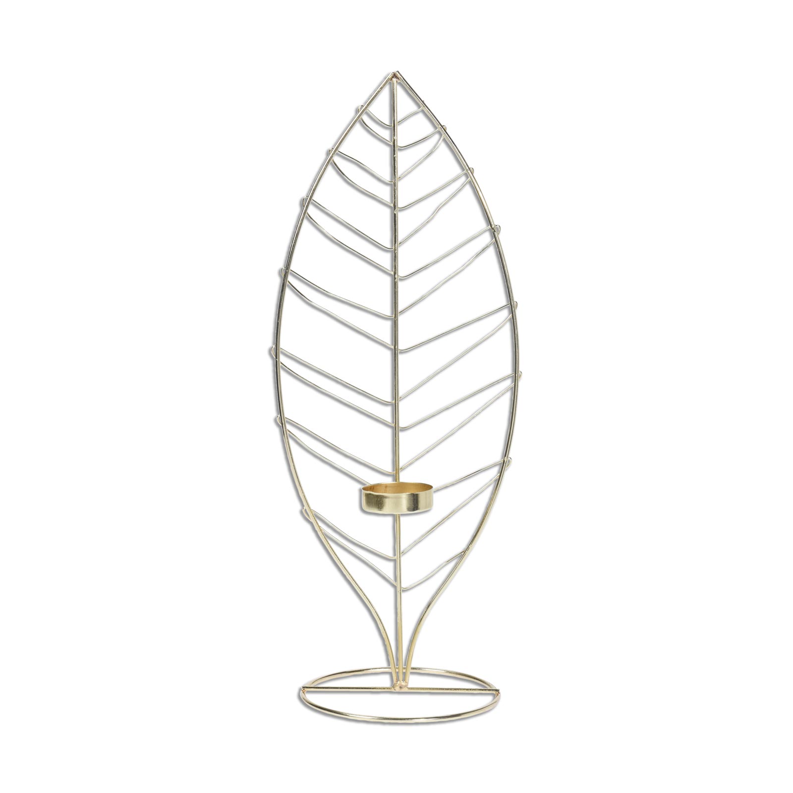 Kerzenhalter - Blatt - Metall - für 1 Teelicht