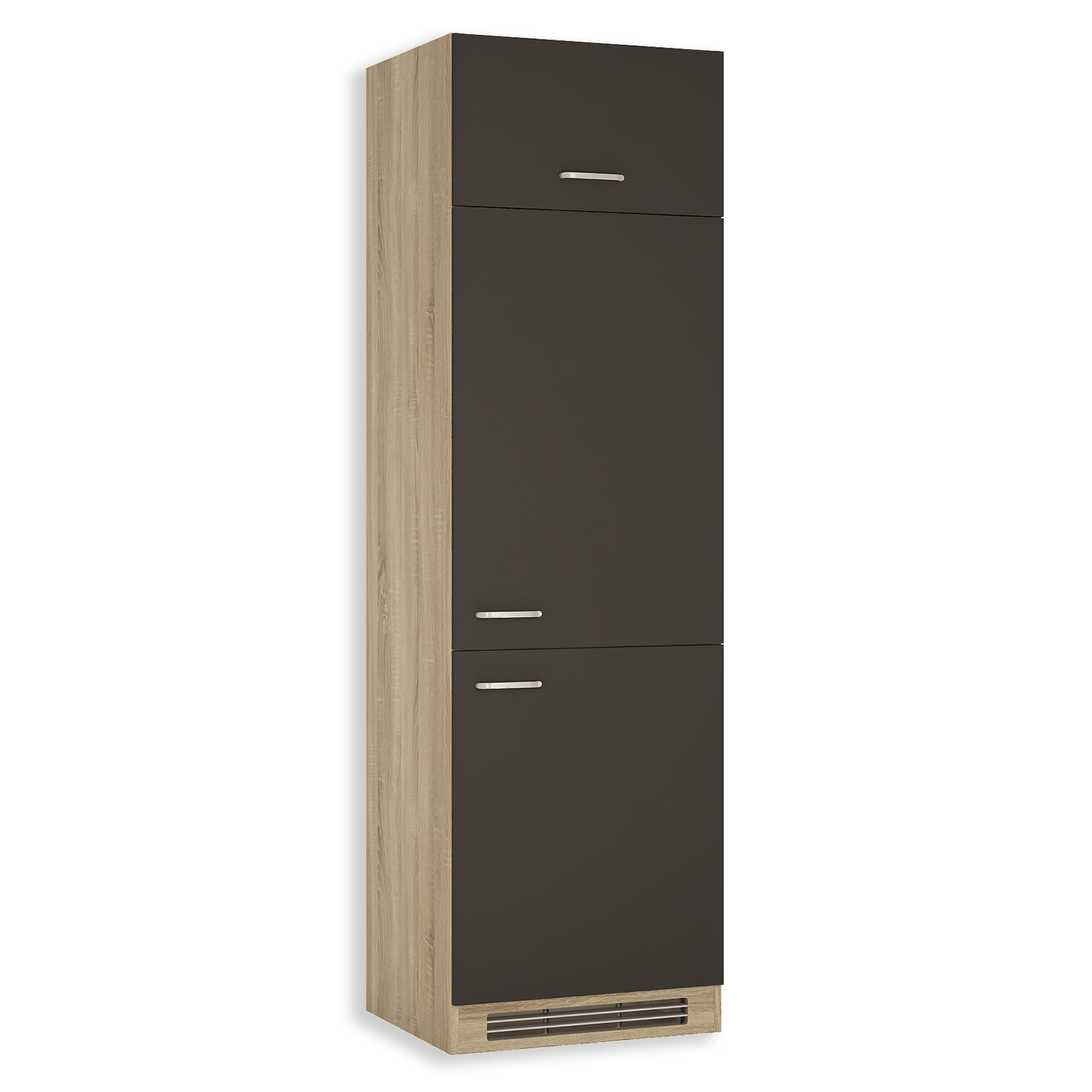 Kühlschrankumbau - anthrazit-Sonoma Eiche - 60 cm breit