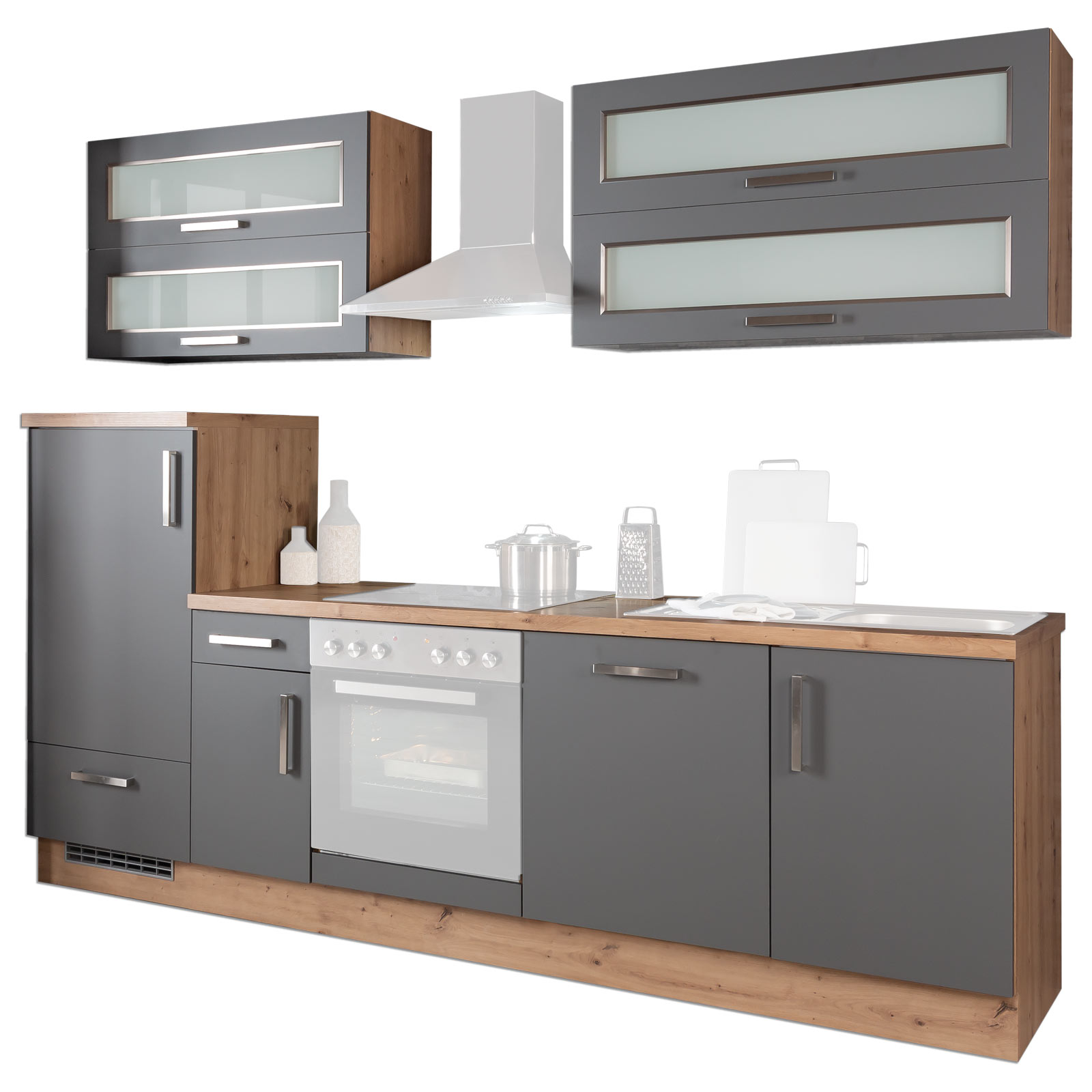 Küchenblock - matte Front - 270 cm Breite