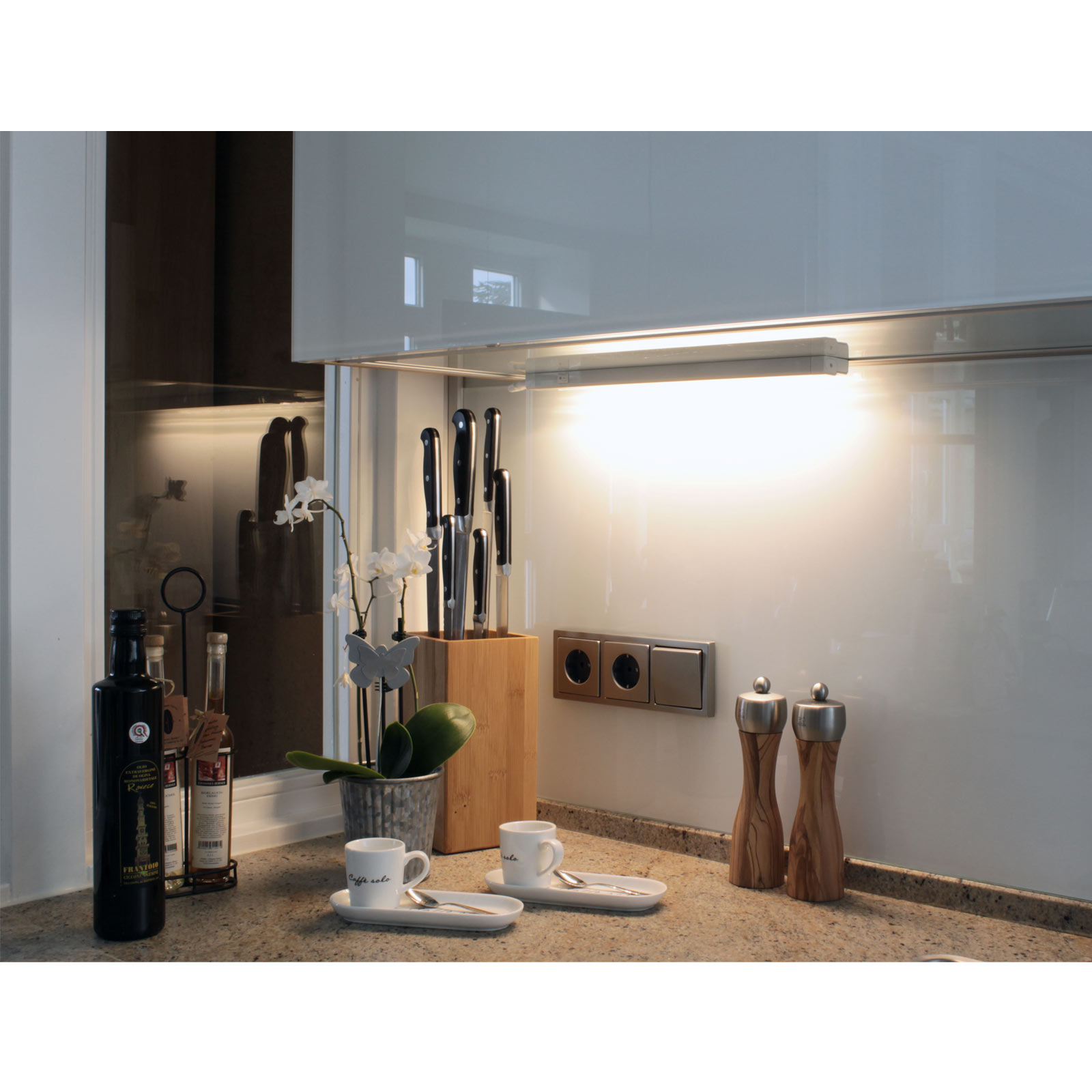 LED-Unterbauleuchte - silber - 5 Watt - warmweiß