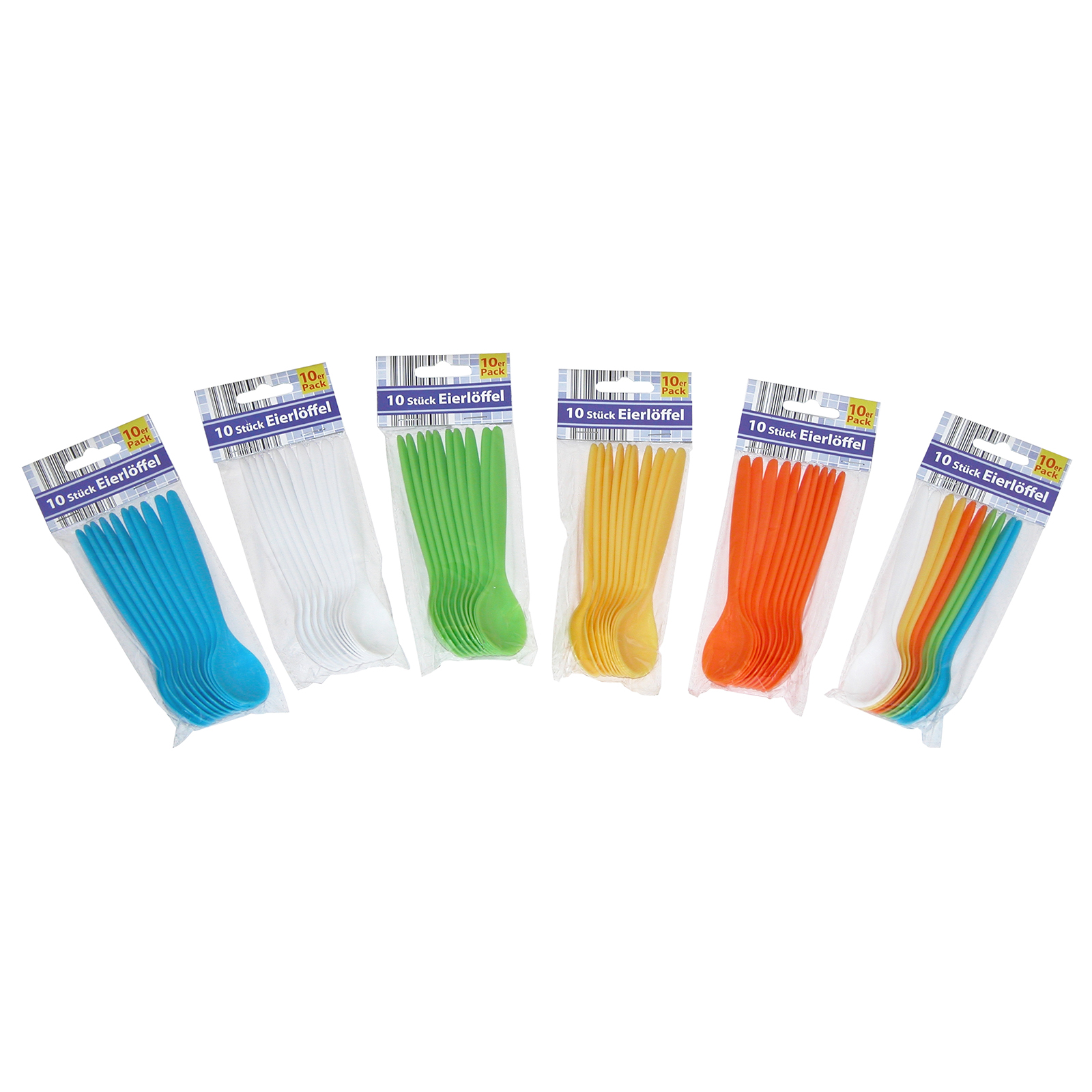 10er Pack Eierlöffel - verschiedene Farben
