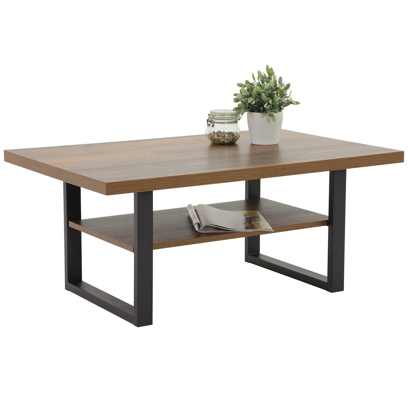 couchtisch - oldwood - schwarz - 105 cm