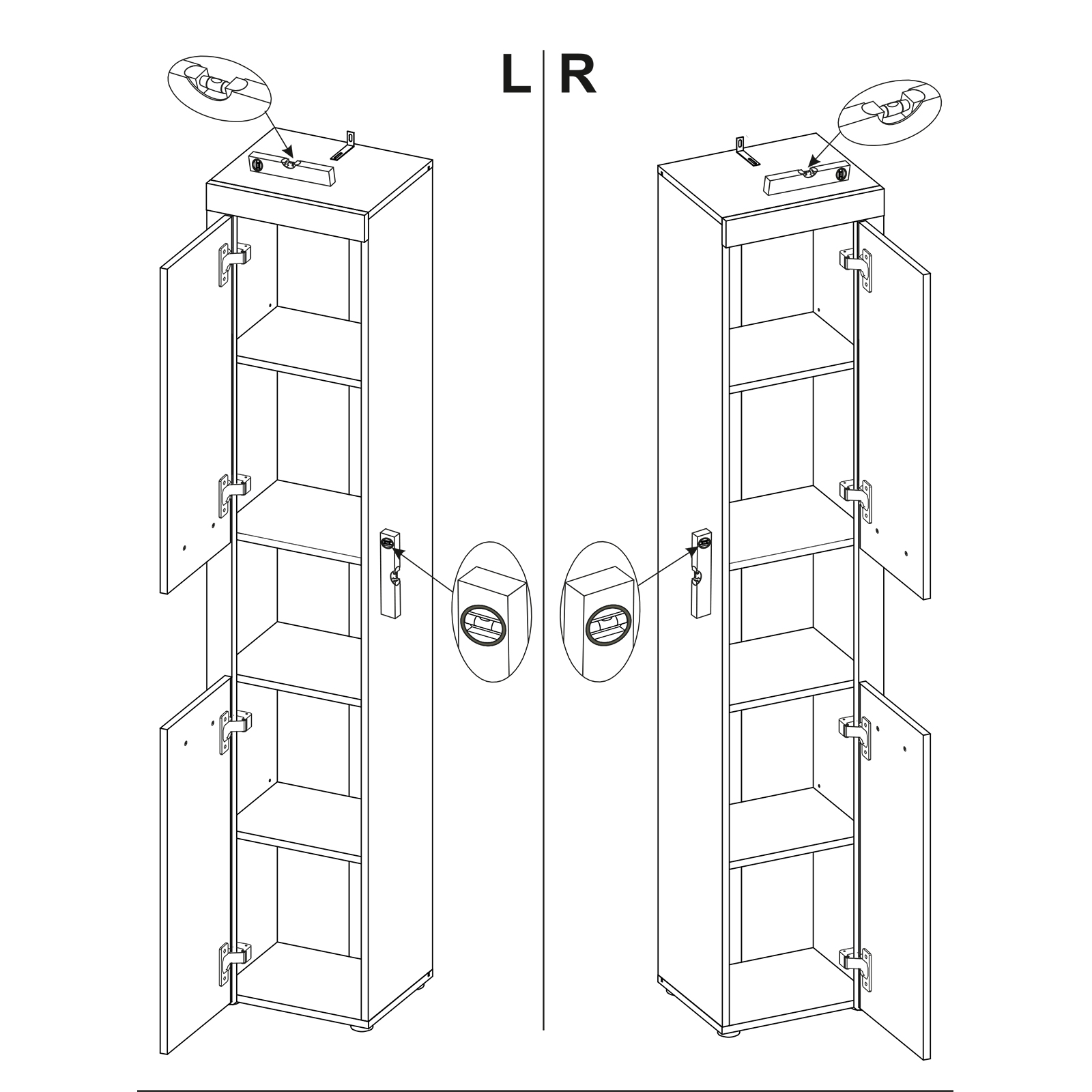 Hochschrank - Nussbaum-Touchwood