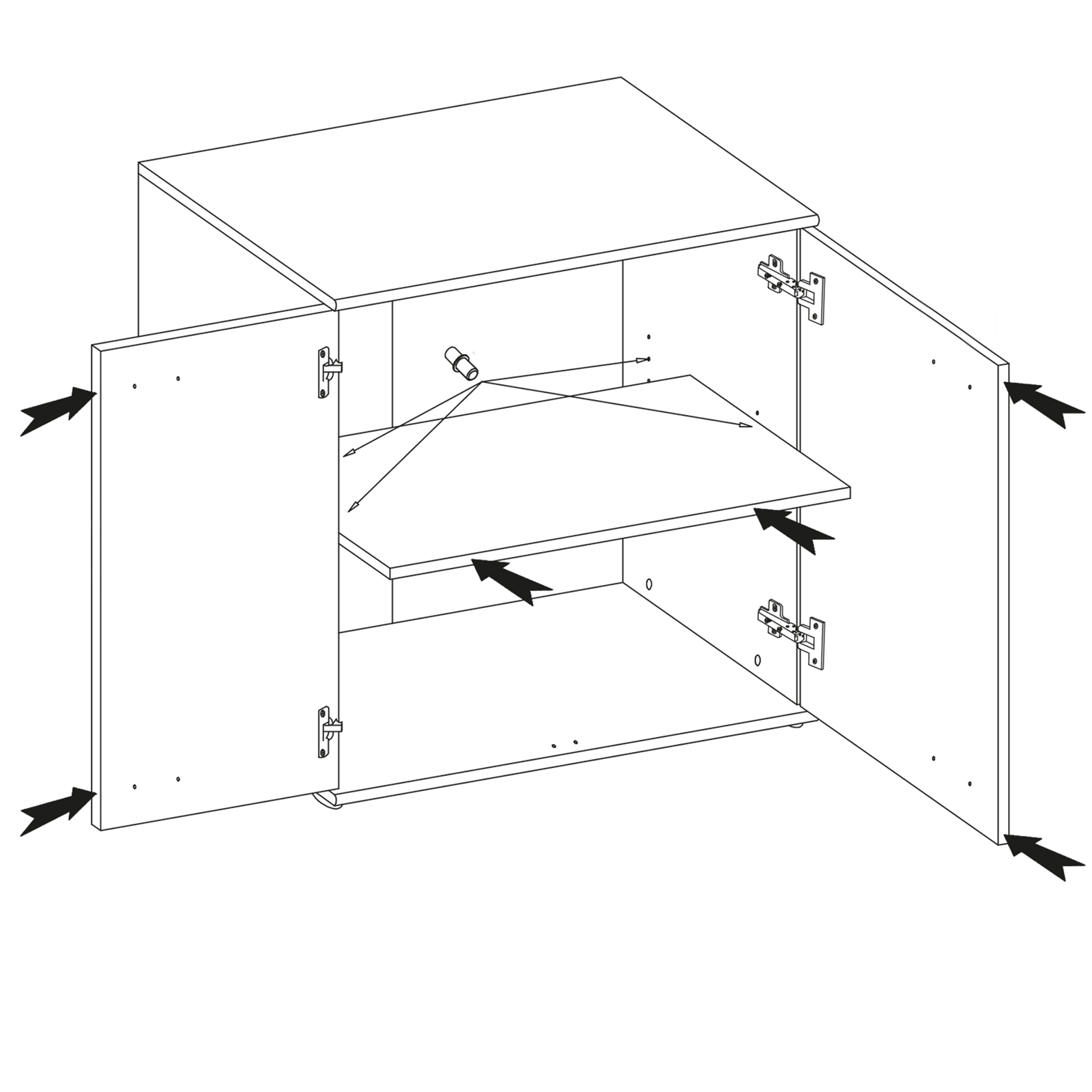 Kommode - Sonoma Eiche - 2 Türen - 71 cm breit