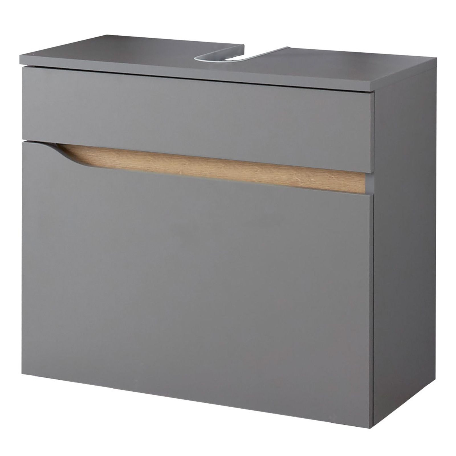 Waschbeckenunterschrank - quarzgrau - Eiche - mit Auszug | Online bei