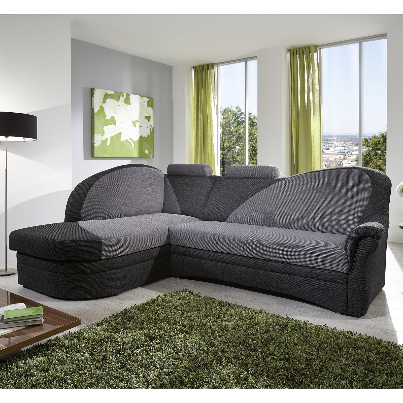 Ecksofa - alu-anthrazit - Liegefunktion - Ottomane links | Online bei