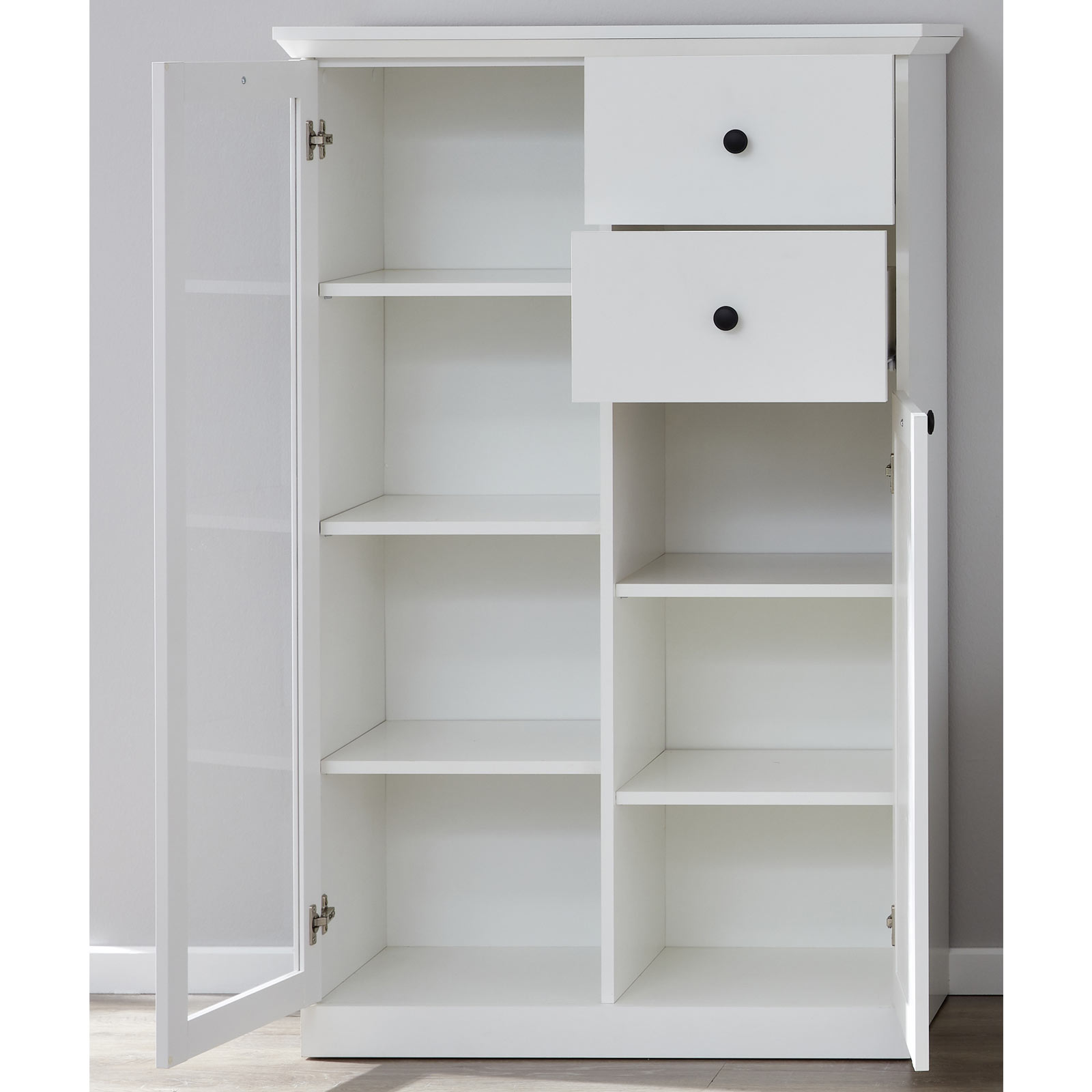 Vitrine - weiß - 81 cm