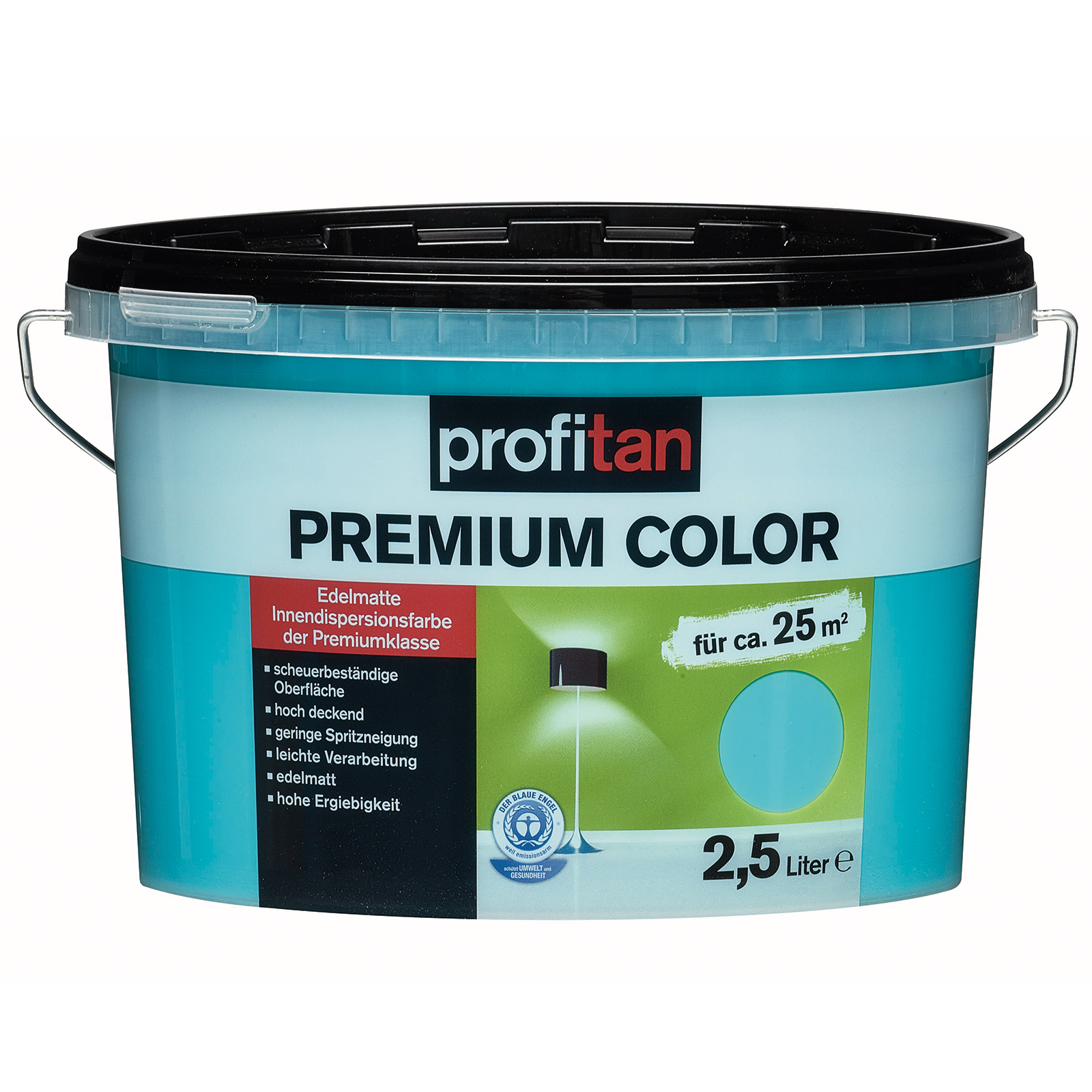 profitan Wandfarbe Premium Color - blue lagune edelmatt - 2,5 Liter