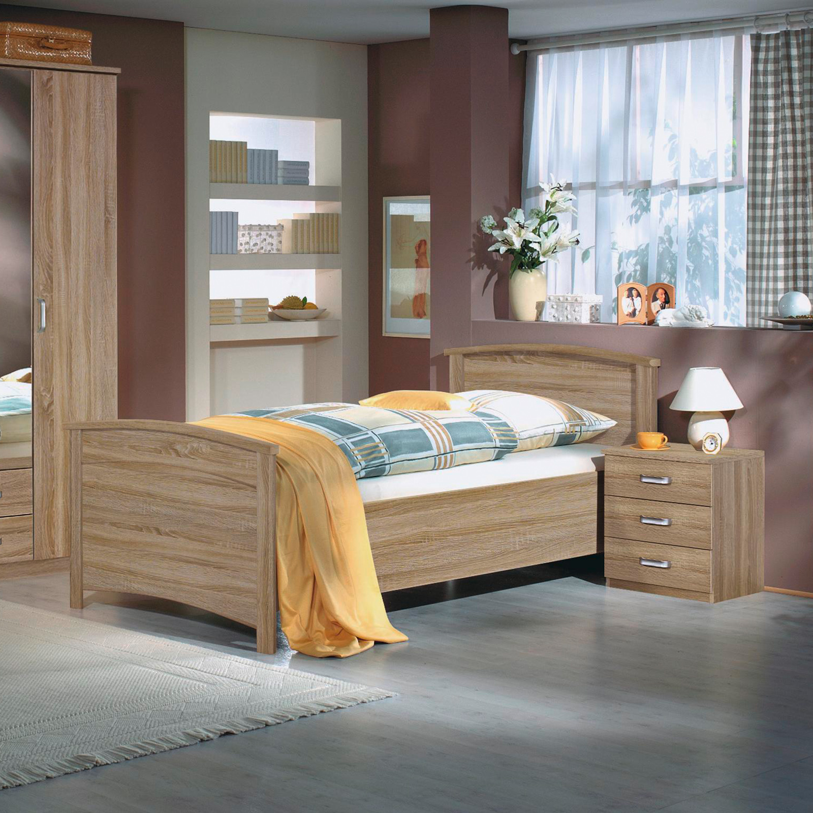 Komfortbett - Sonoma Eiche - höhenverstellbar - 100x200 cm