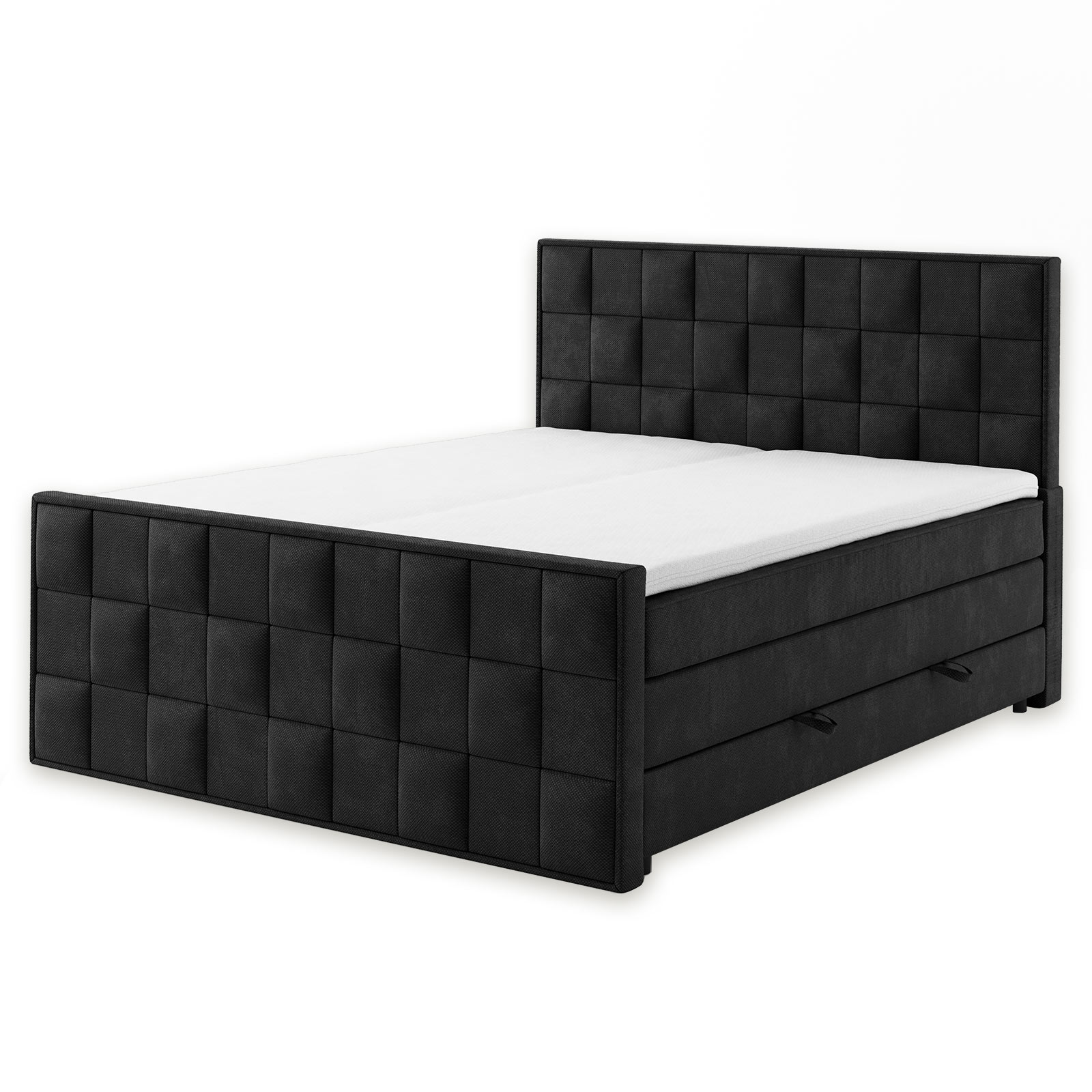 Boxspringbett - schwarz - H3 - 180x200 cm